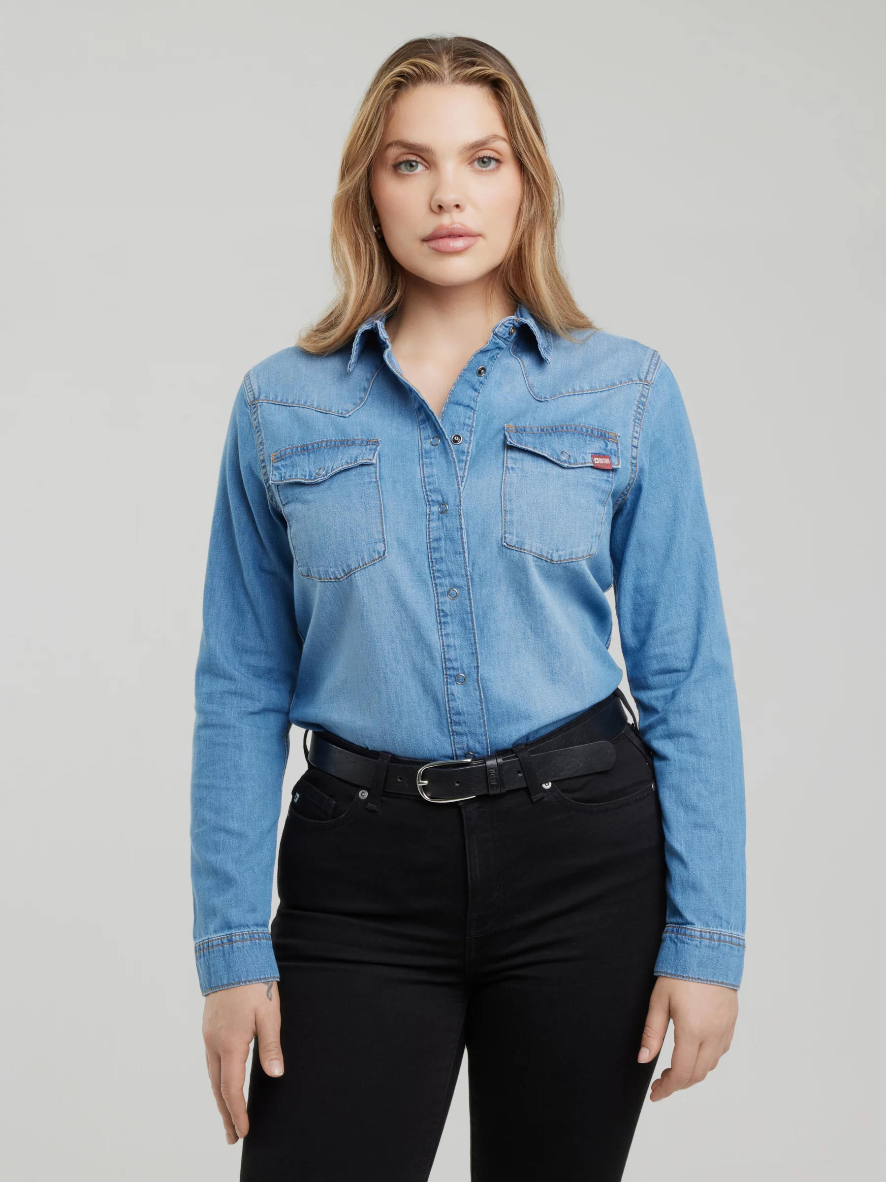 Koszula damska jeansowa slim niebieska Norra 236