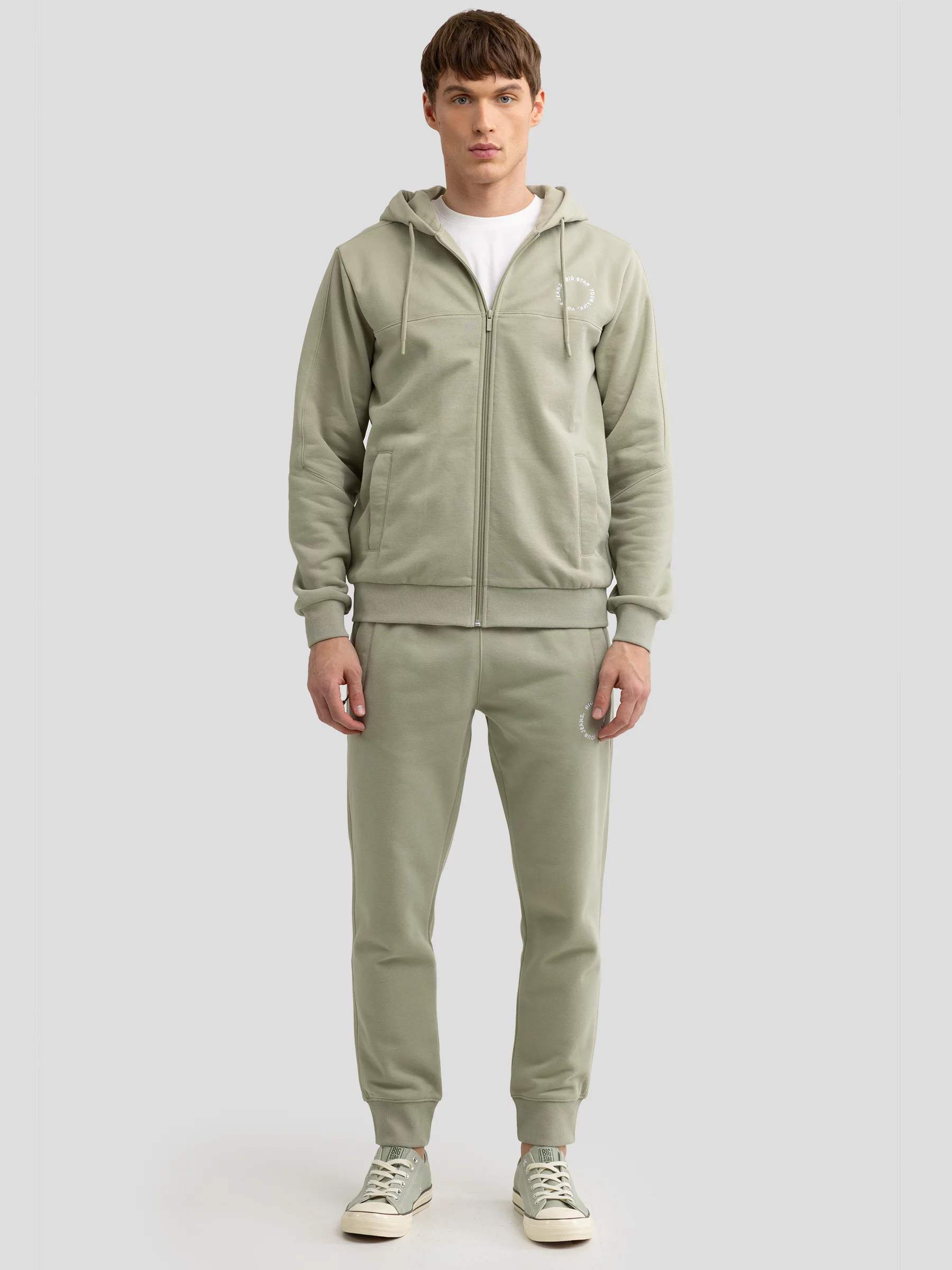 Bluza męska z kapturem pistacjowa Ajron 300/ Kersyn 300