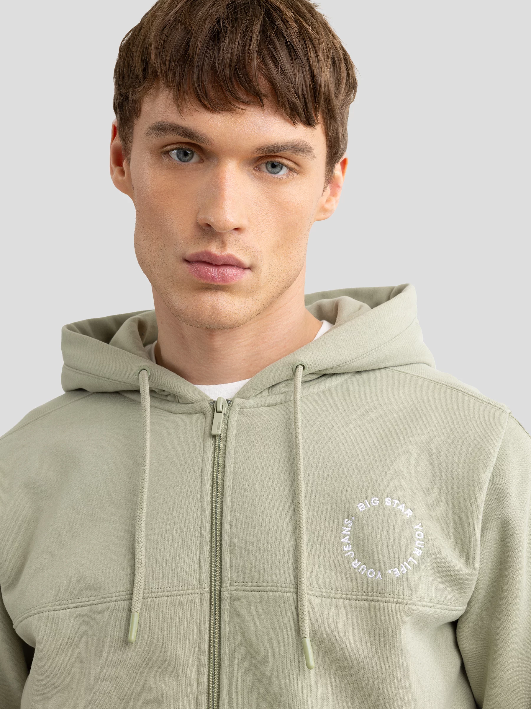 Bluza męska z kapturem pistacjowa Ajron 300/ Kersyn 300