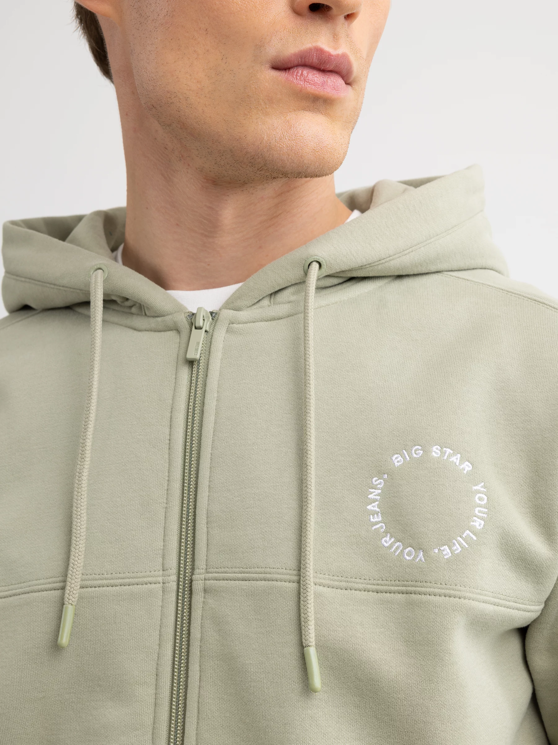 Bluza męska z kapturem pistacjowa Ajron 300/ Kersyn 300