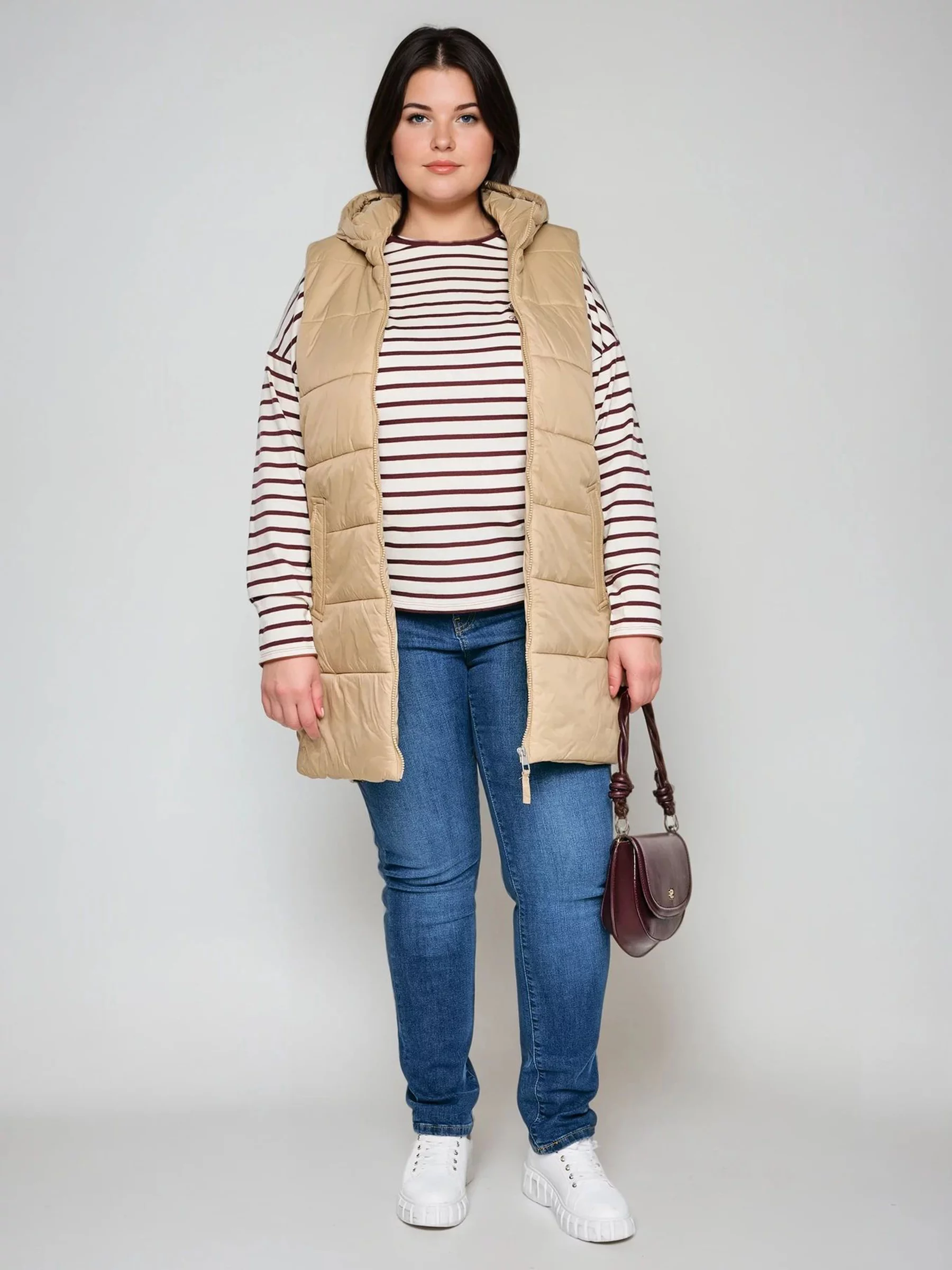 Kamizelka damska pikowana beżowa Pavla 801