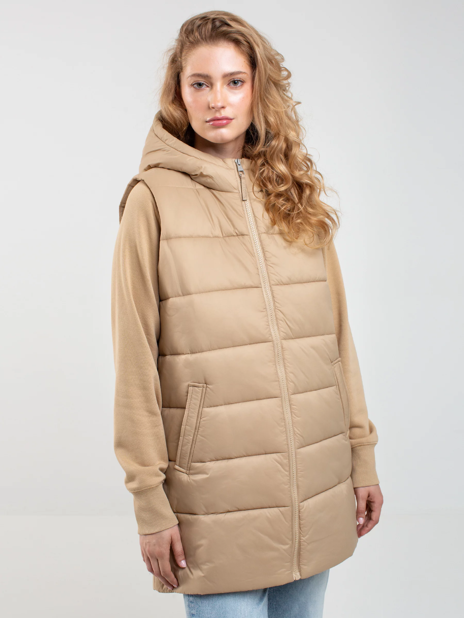 Kamizelka damska pikowana beżowa Pavla 801