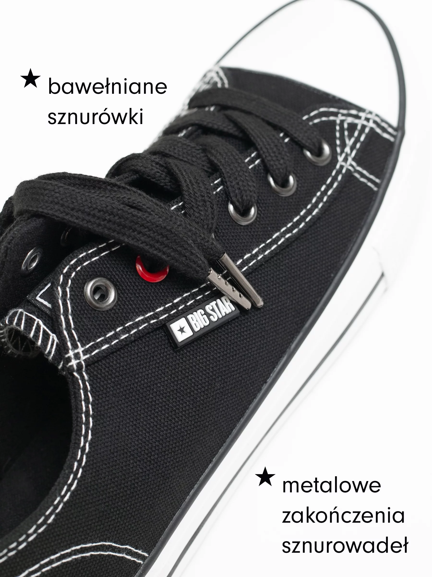 Trampki damskie niskie czarne JJ274A501 906