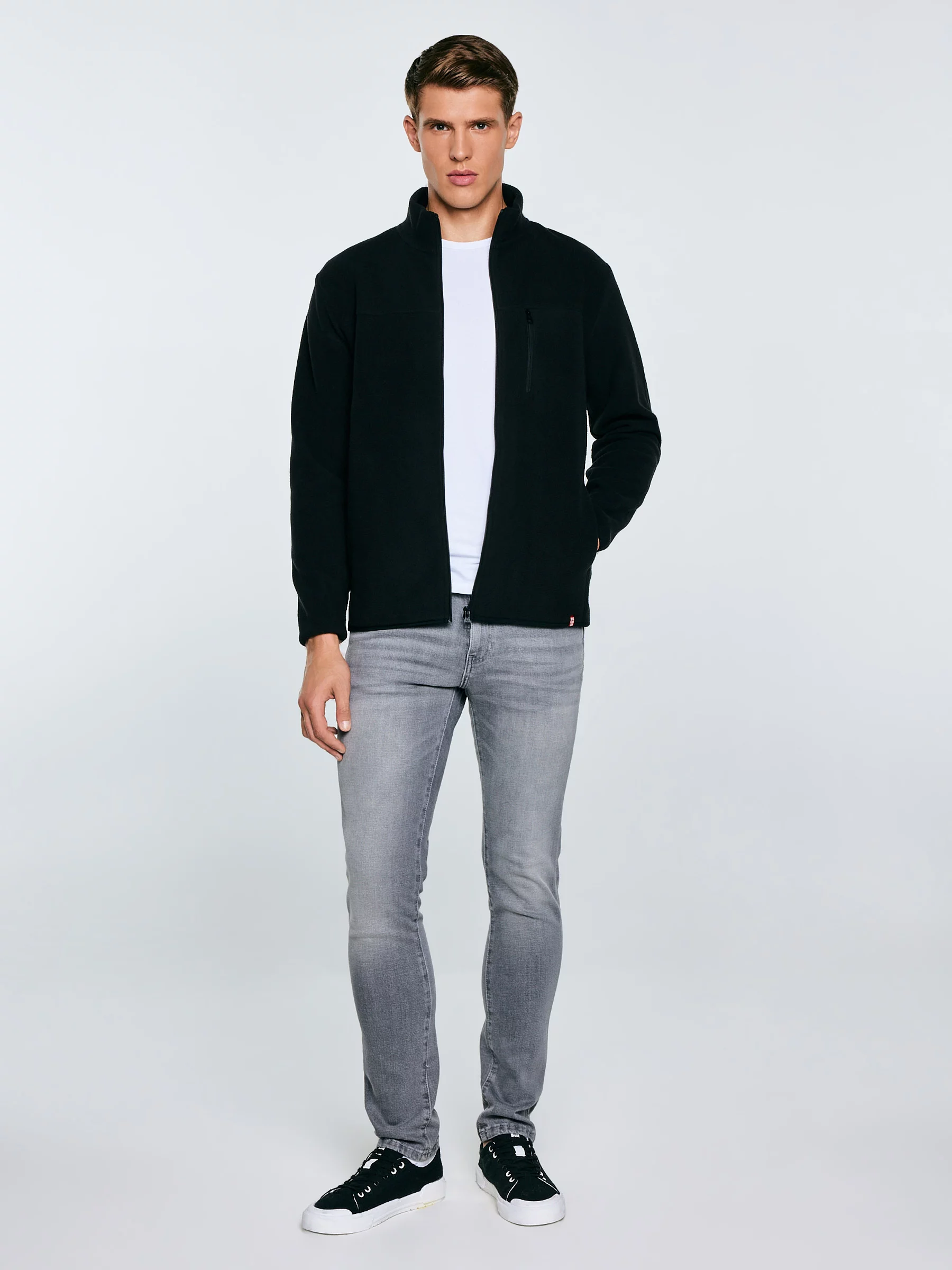 Bluza męska polarowa rozpinana czarna Malkom 906