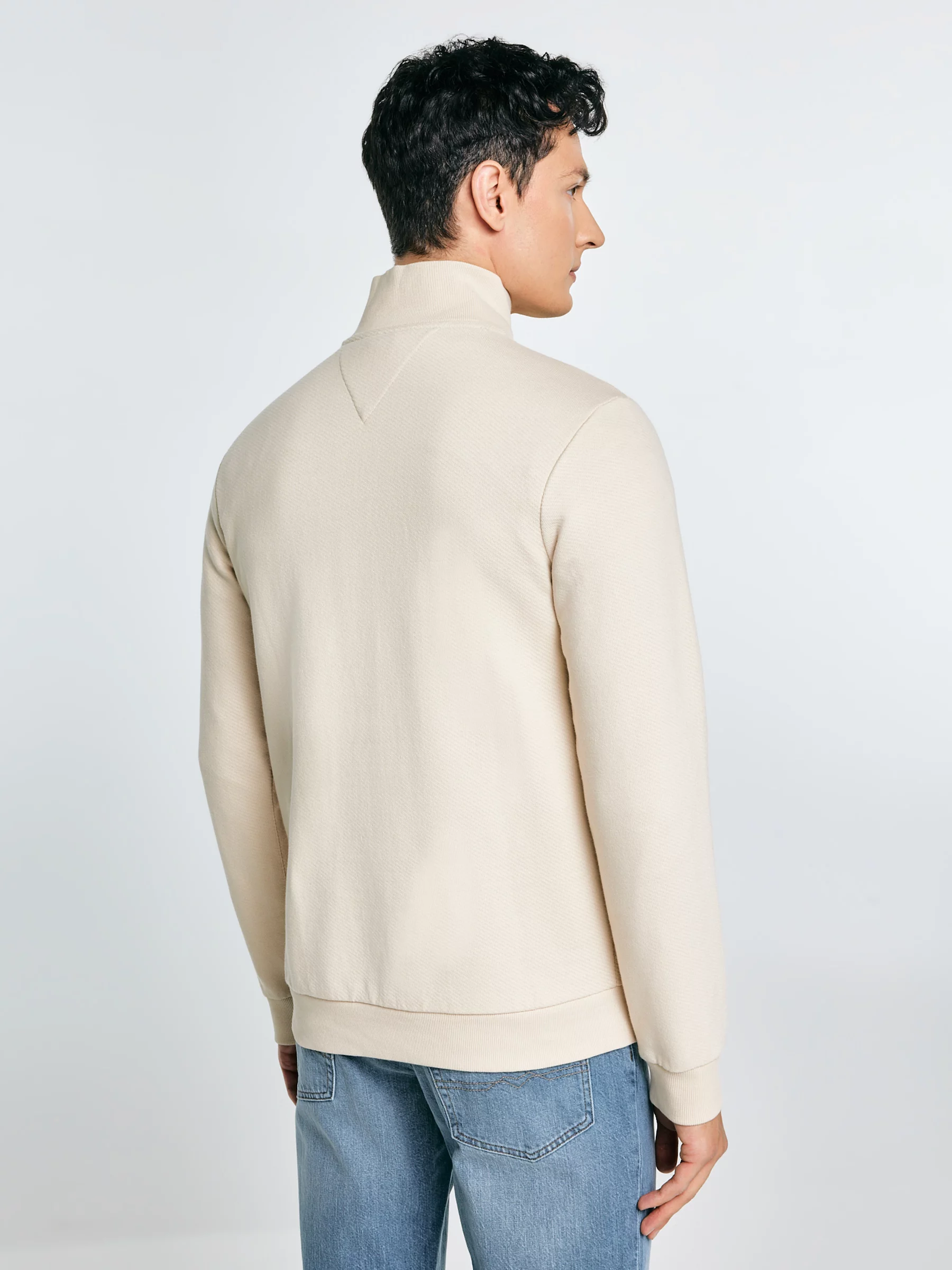 Bluza męska ze stójką kremowa Salih 103