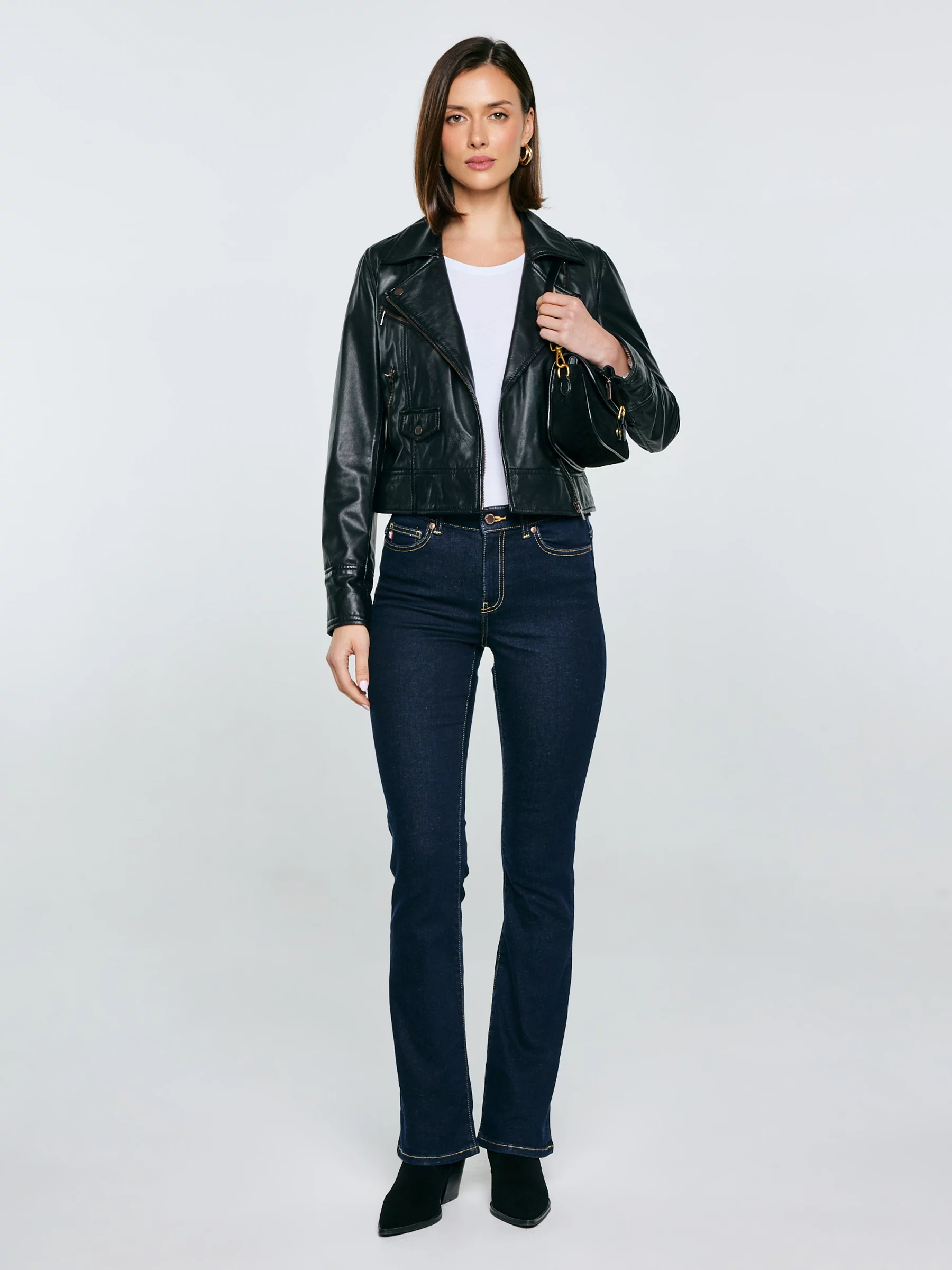 Jeansy damskie granatowe Adela Bootcut 505