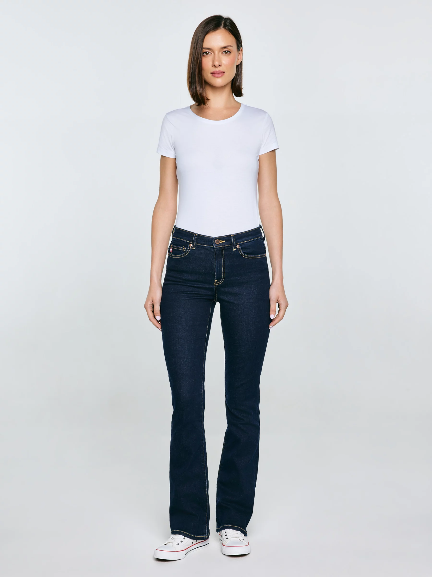 Jeansy damskie granatowe Adela Bootcut 505