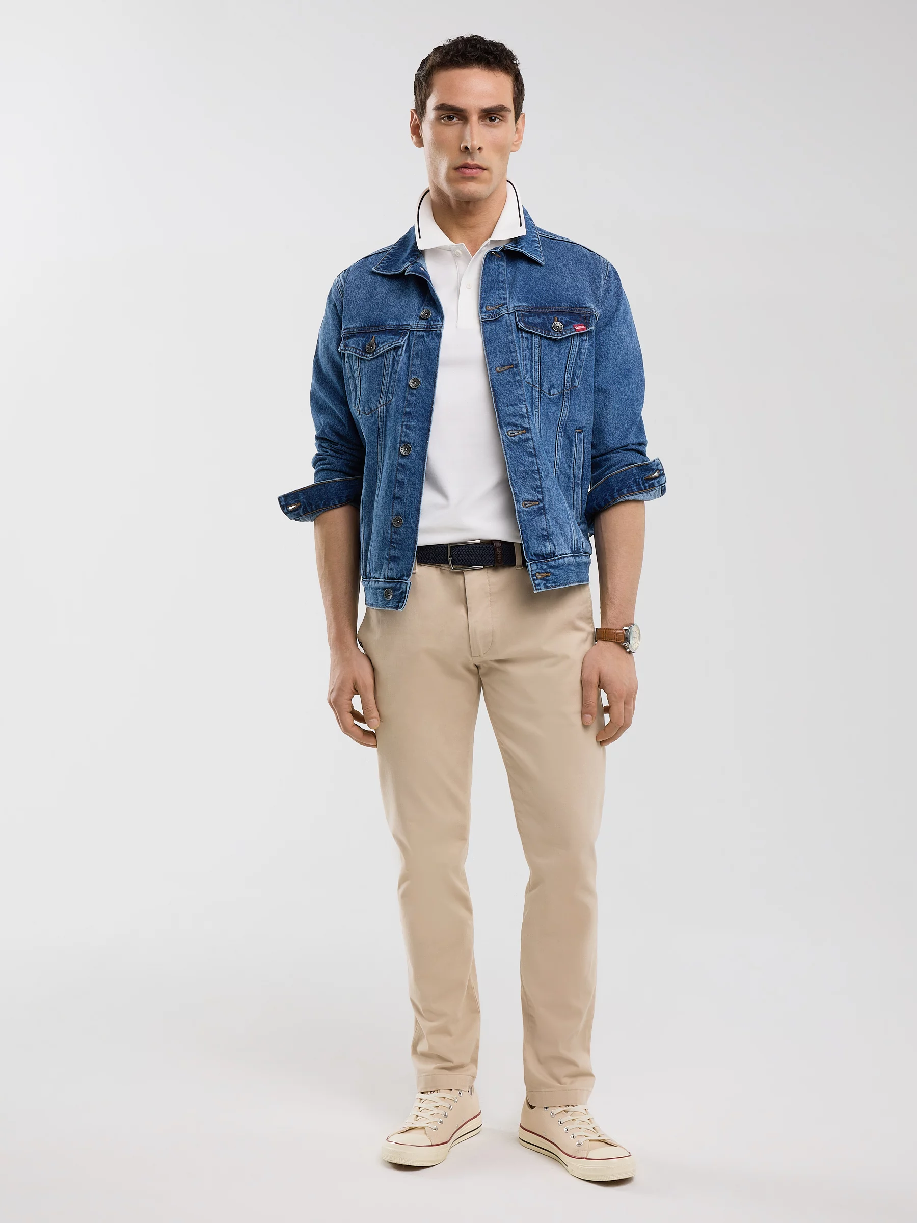 Koszulka męska polo biała Polian 100