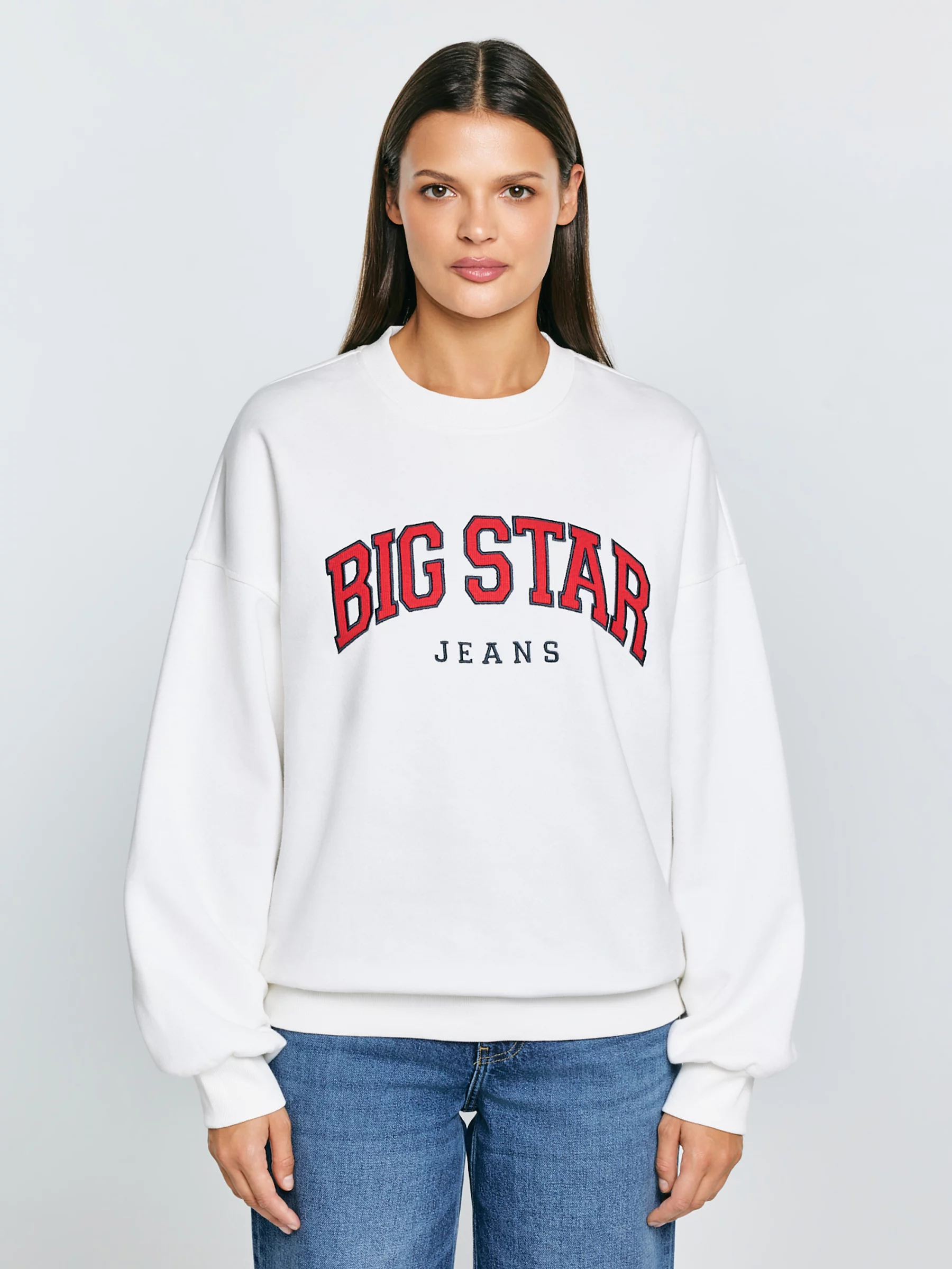 Bluza damska z logo BIG STAR biała Rubena 100