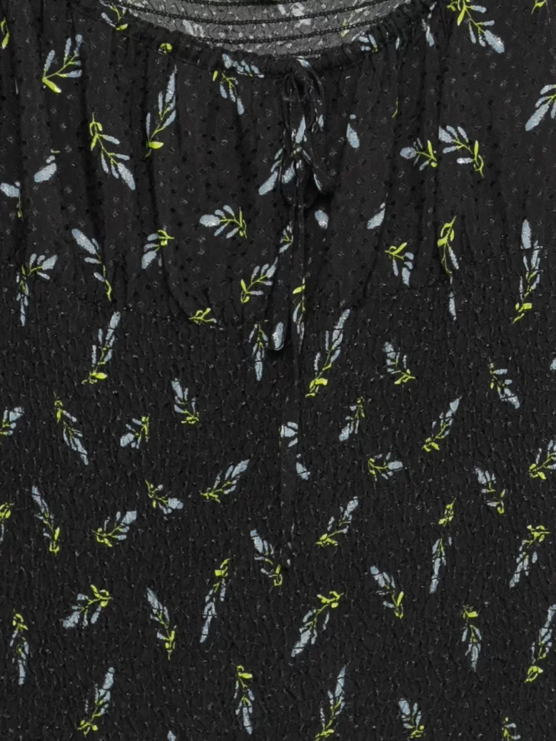 Bluzka damska z wiskozy z bufiastymi rękawami czarna Onega 906