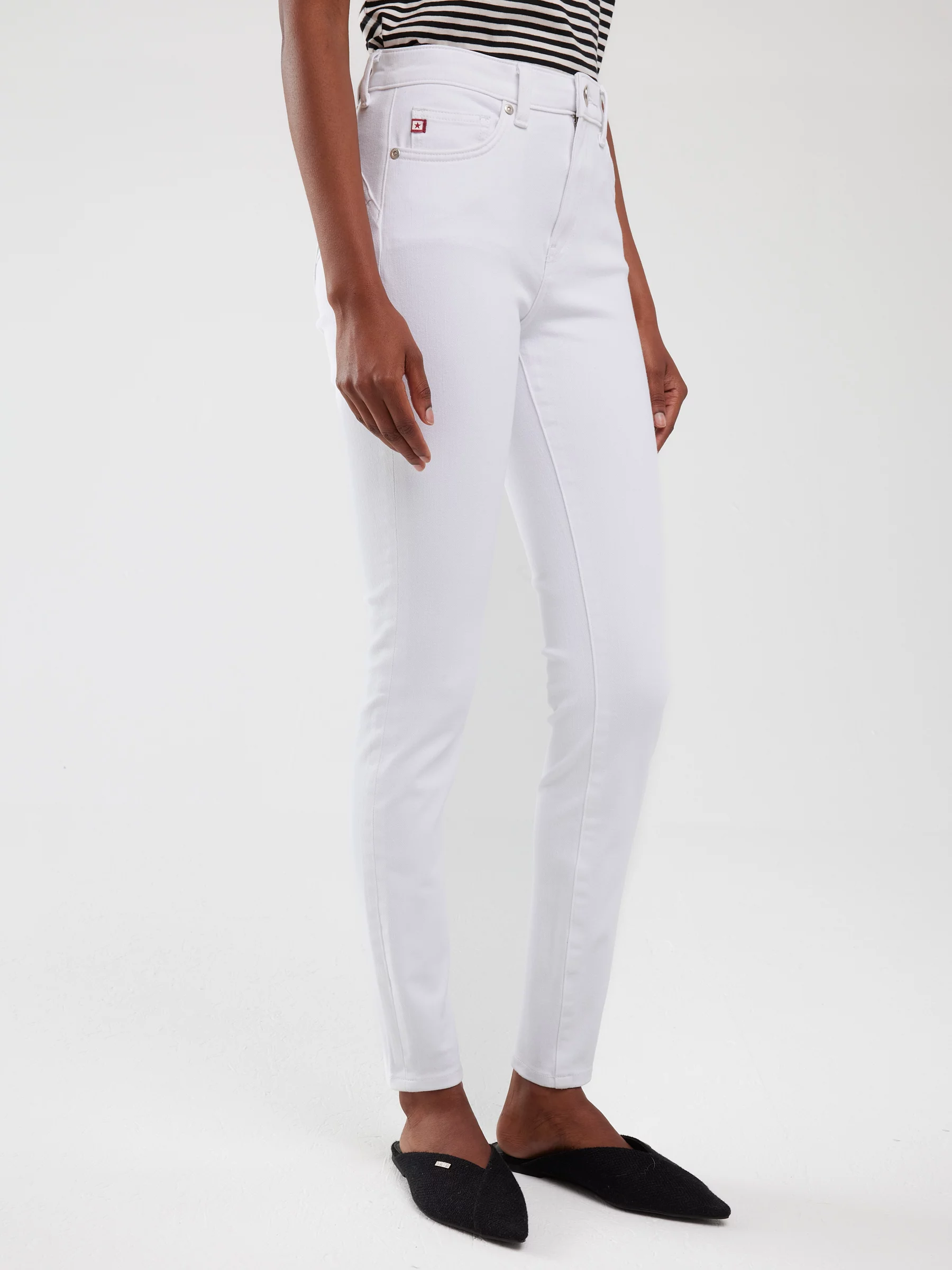 Jeansy damskie push up z wysokim stanem białe Melinda High Waist 101