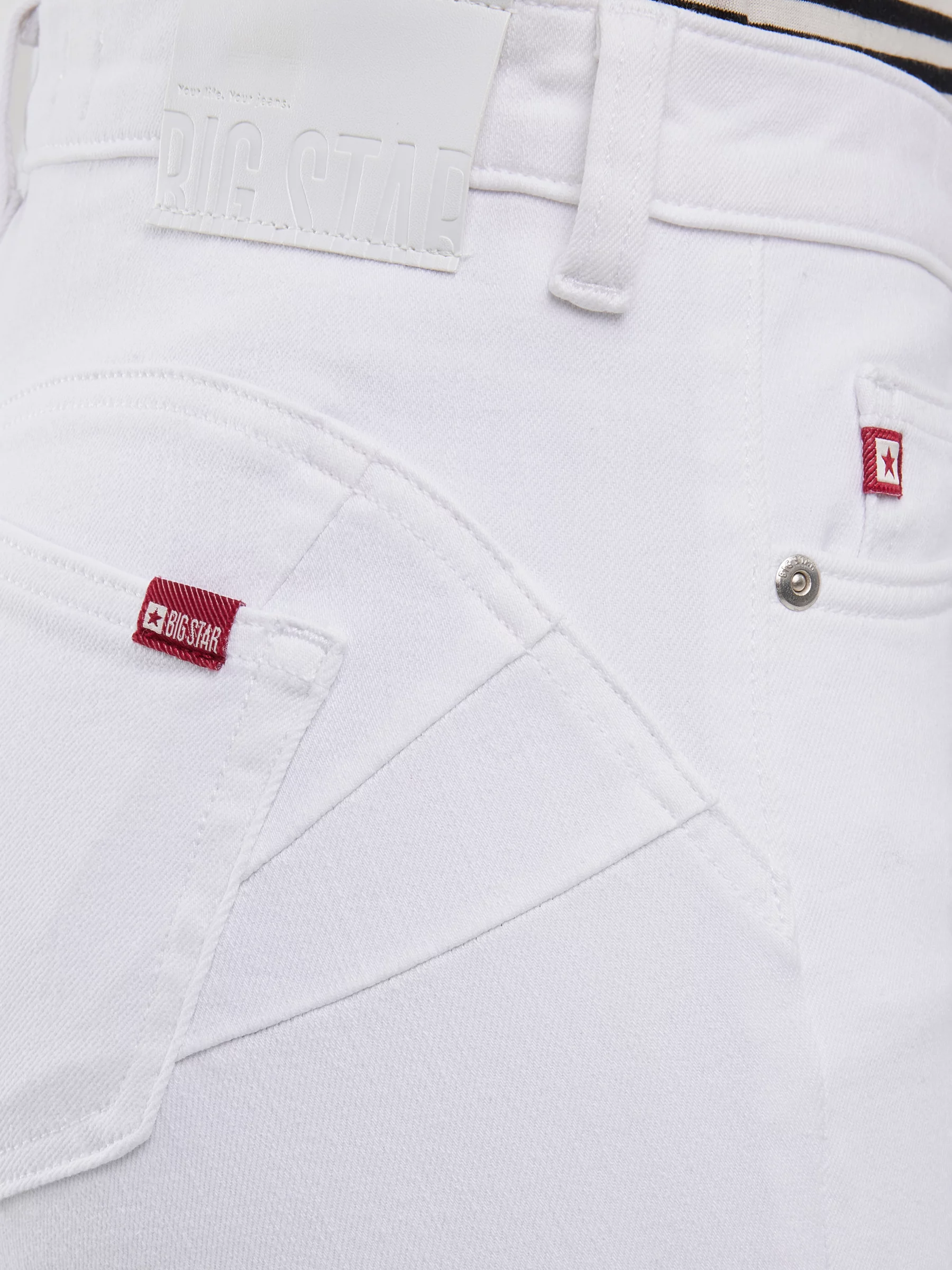 Jeansy damskie push up z wysokim stanem białe Melinda High Waist 101