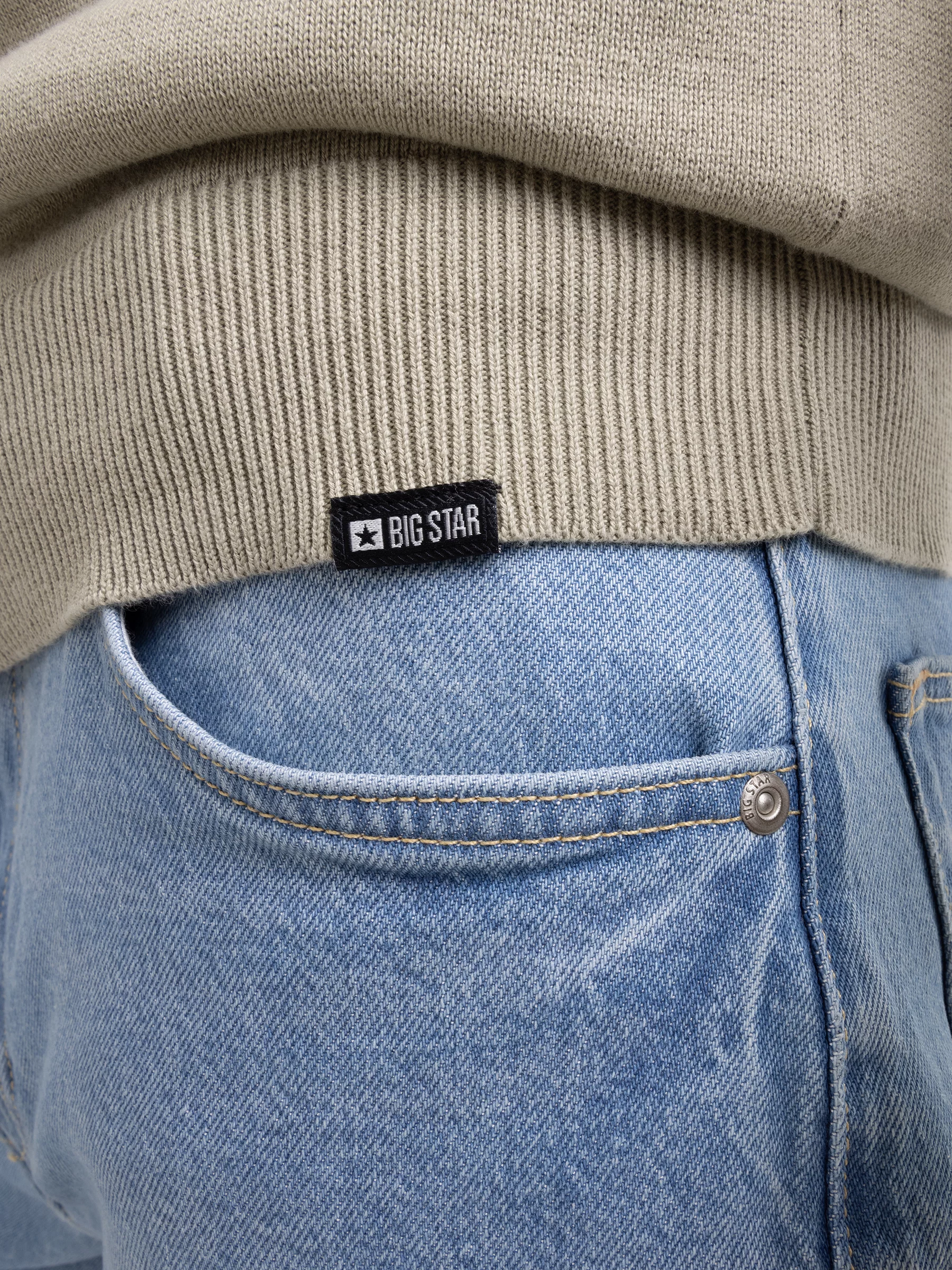 Sweter męski bawełniany pistacjowy Basilian 300