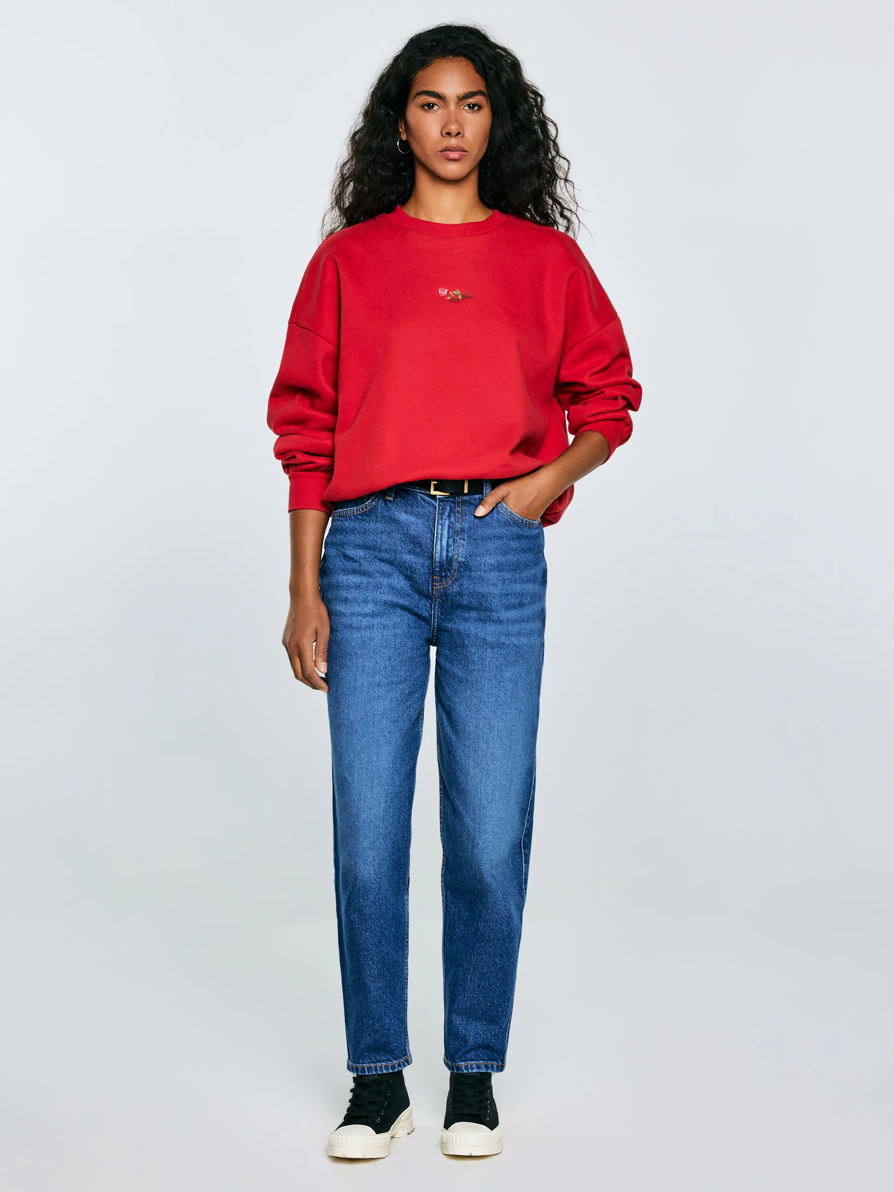 Trampki damskie wysokie czarne OO274008 906