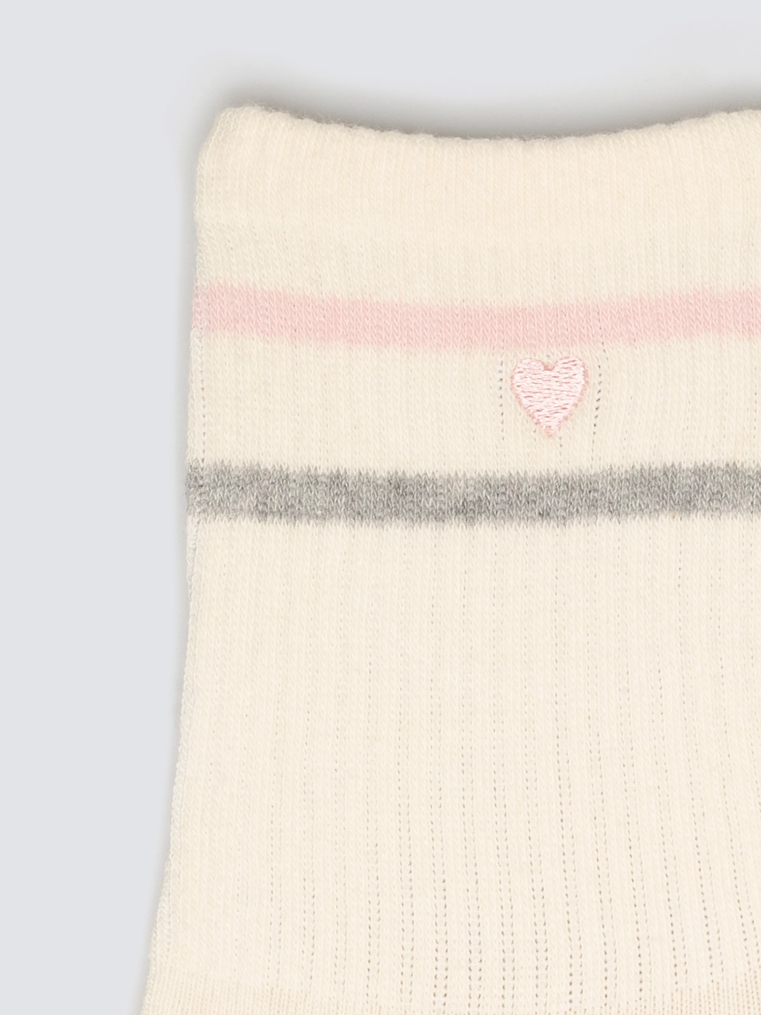 Skarpetki dziewczęce długie z kolorowymi paskami różowe Ruki 601