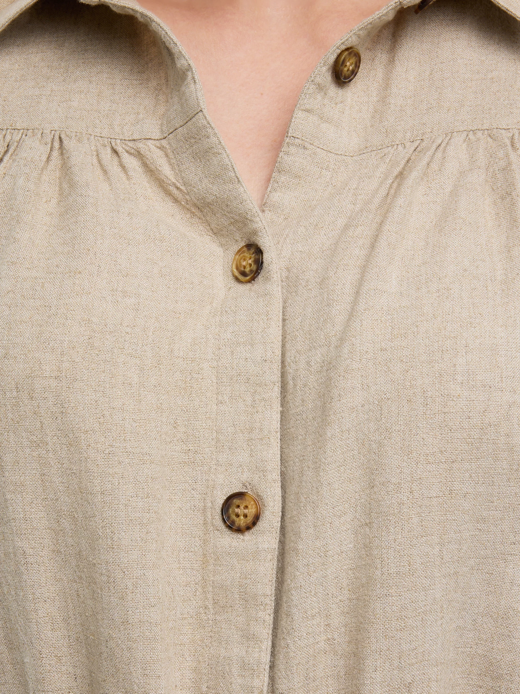 Kombinezon damski lniany beżowy Dunime 805