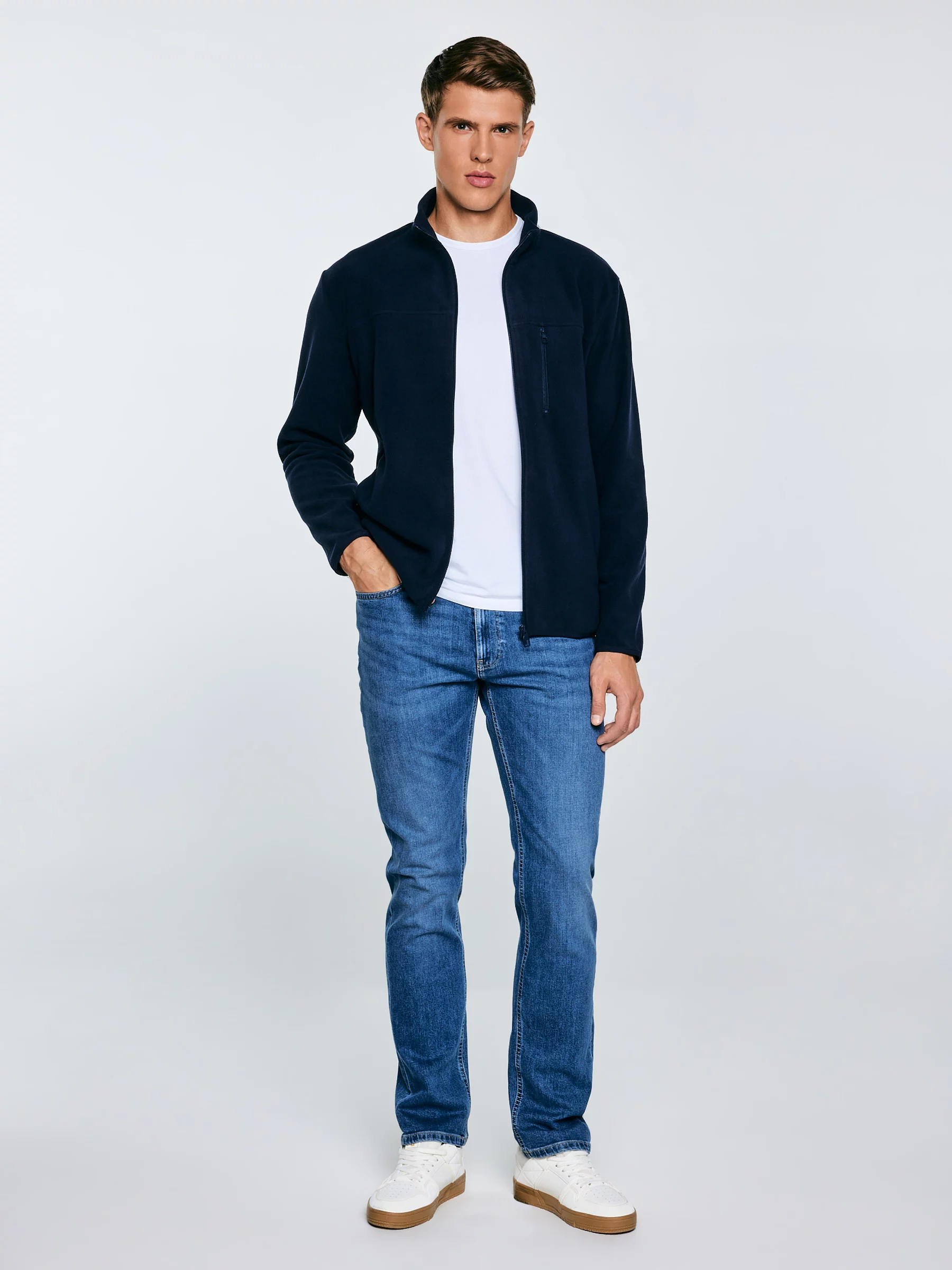 Bluza męska polarowa rozpinana granatowa Malkom 403