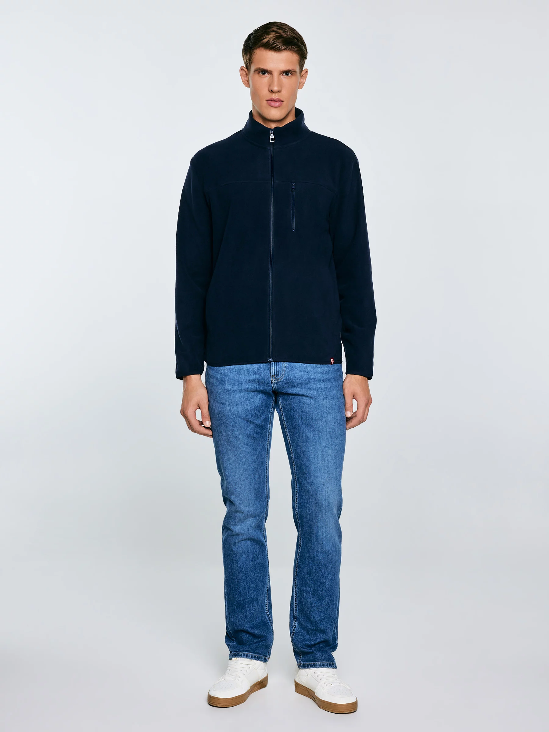 Bluza męska polarowa rozpinana granatowa Malkom 403