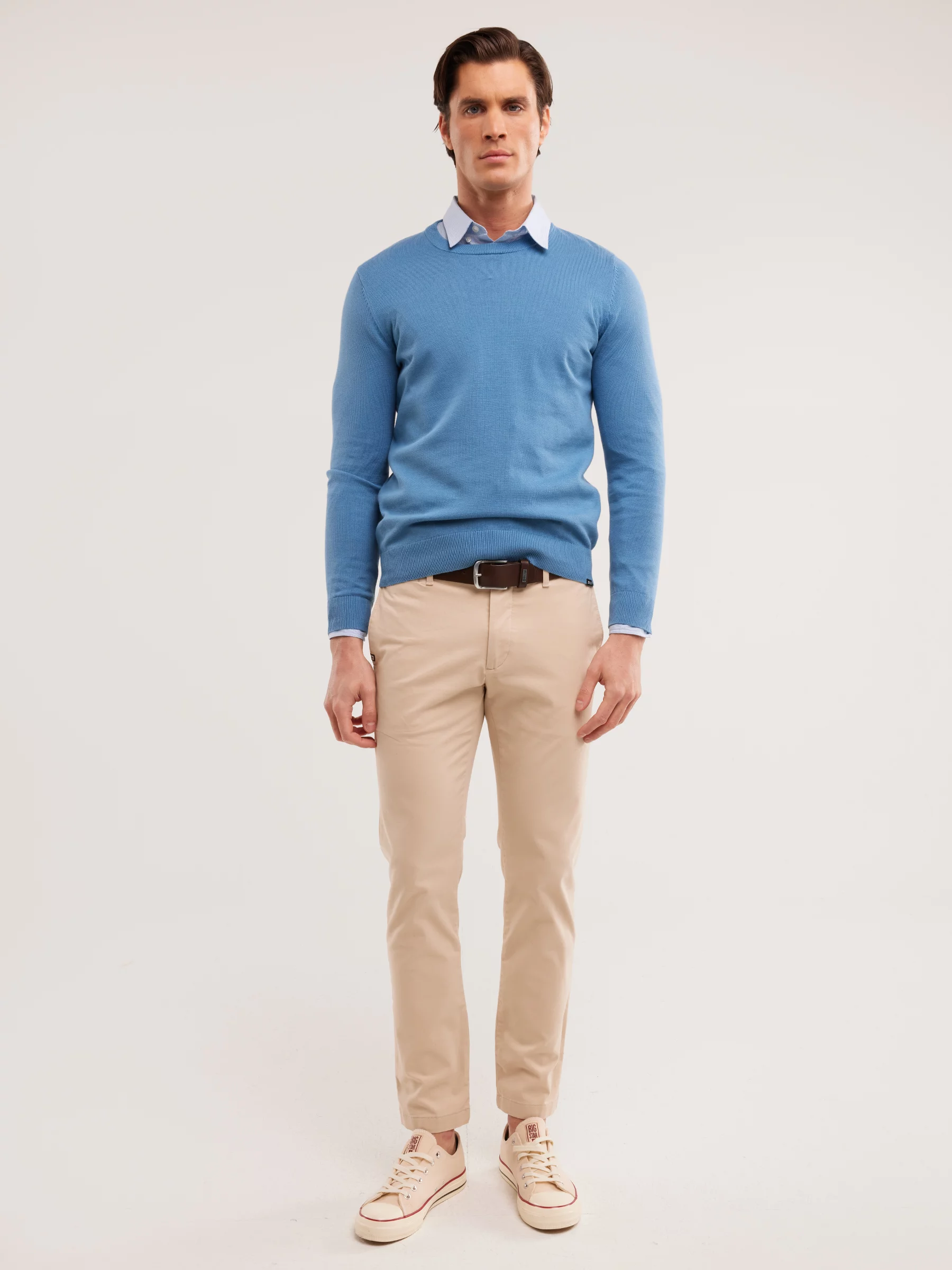 Sweter męski bawełniany niebieski Basilian 401