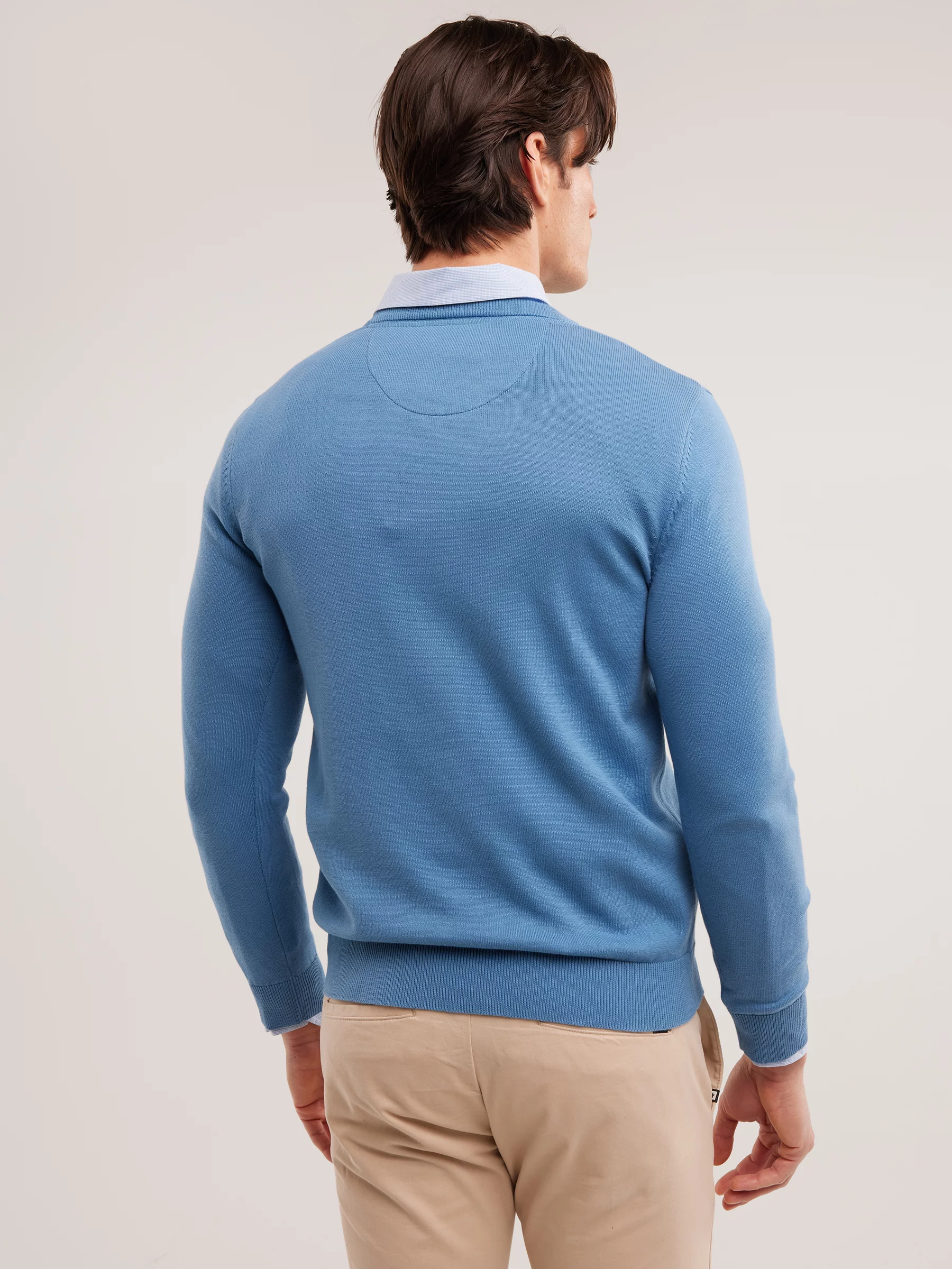 Sweter męski bawełniany niebieski Basilian 401