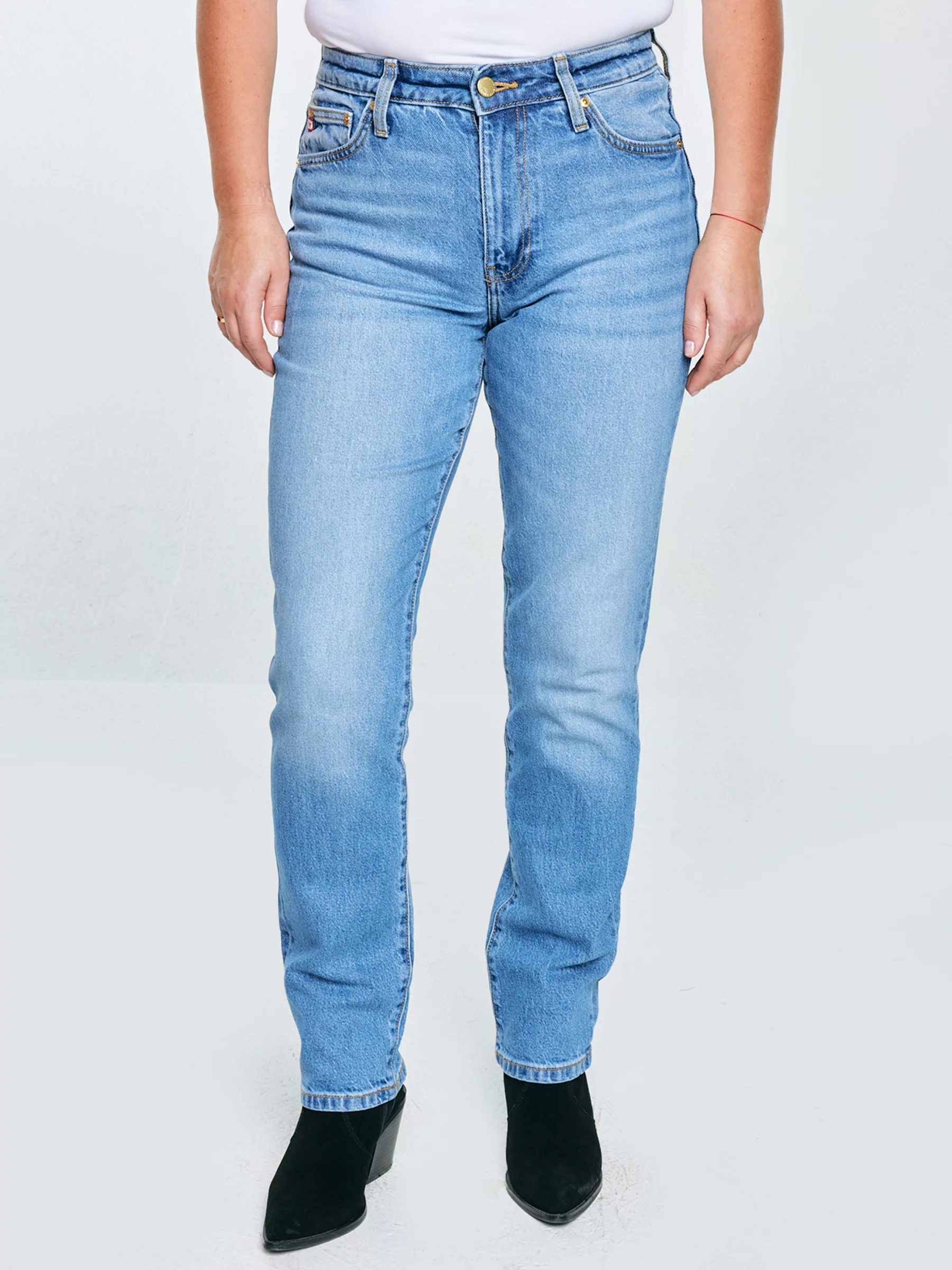 Jeansy damskie proste niebieskie Charlotte 485