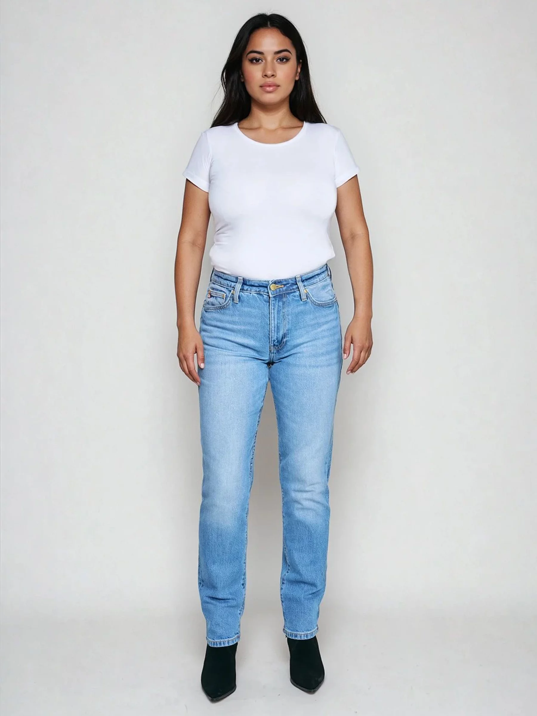 Jeansy damskie proste niebieskie Charlotte 485