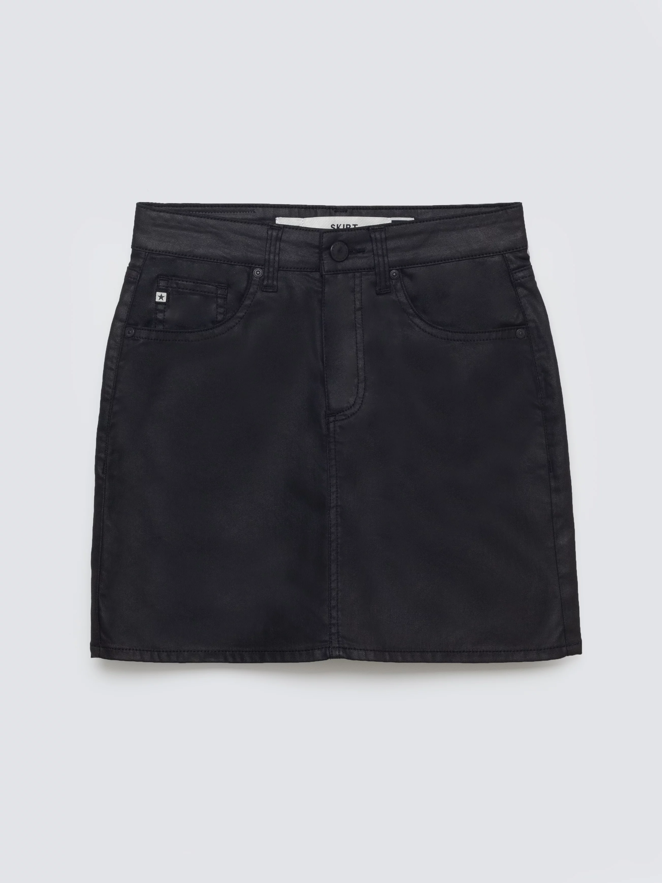 Spódnica damska jeansowa woskowana mini czarna Margaret 924