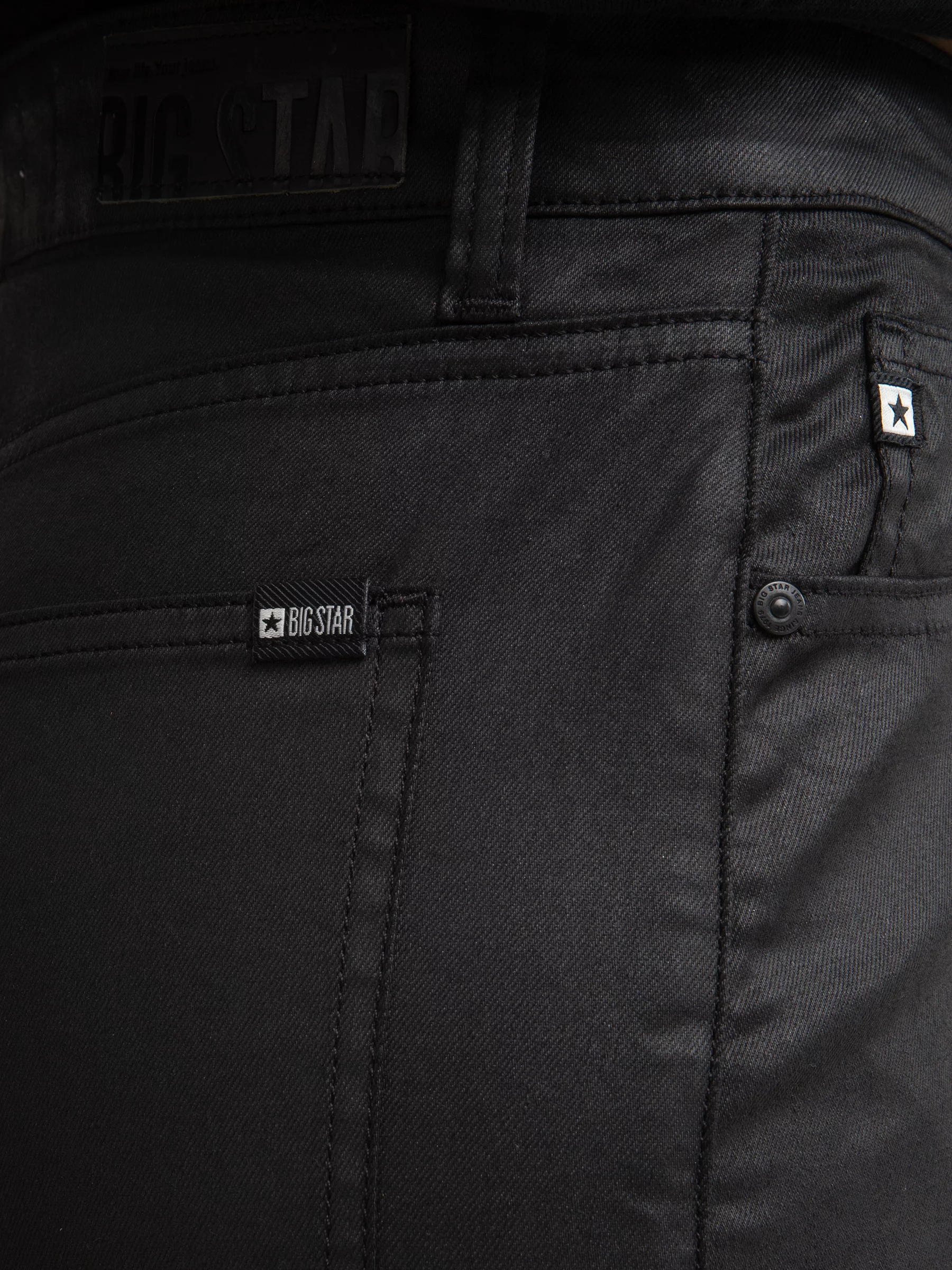 Spódnica damska jeansowa woskowana mini czarna Margaret 924