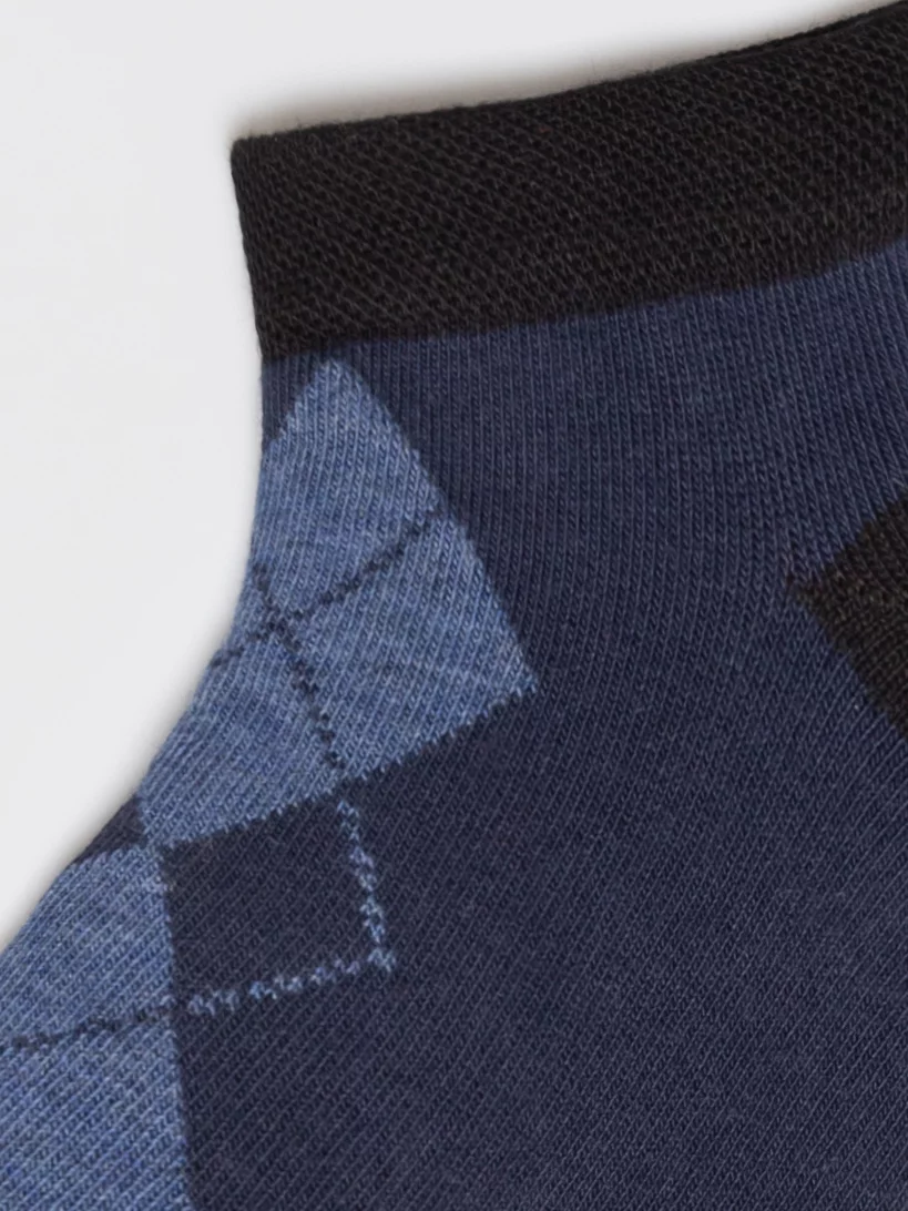 Stopki męskie w romby granatowe Edger 404