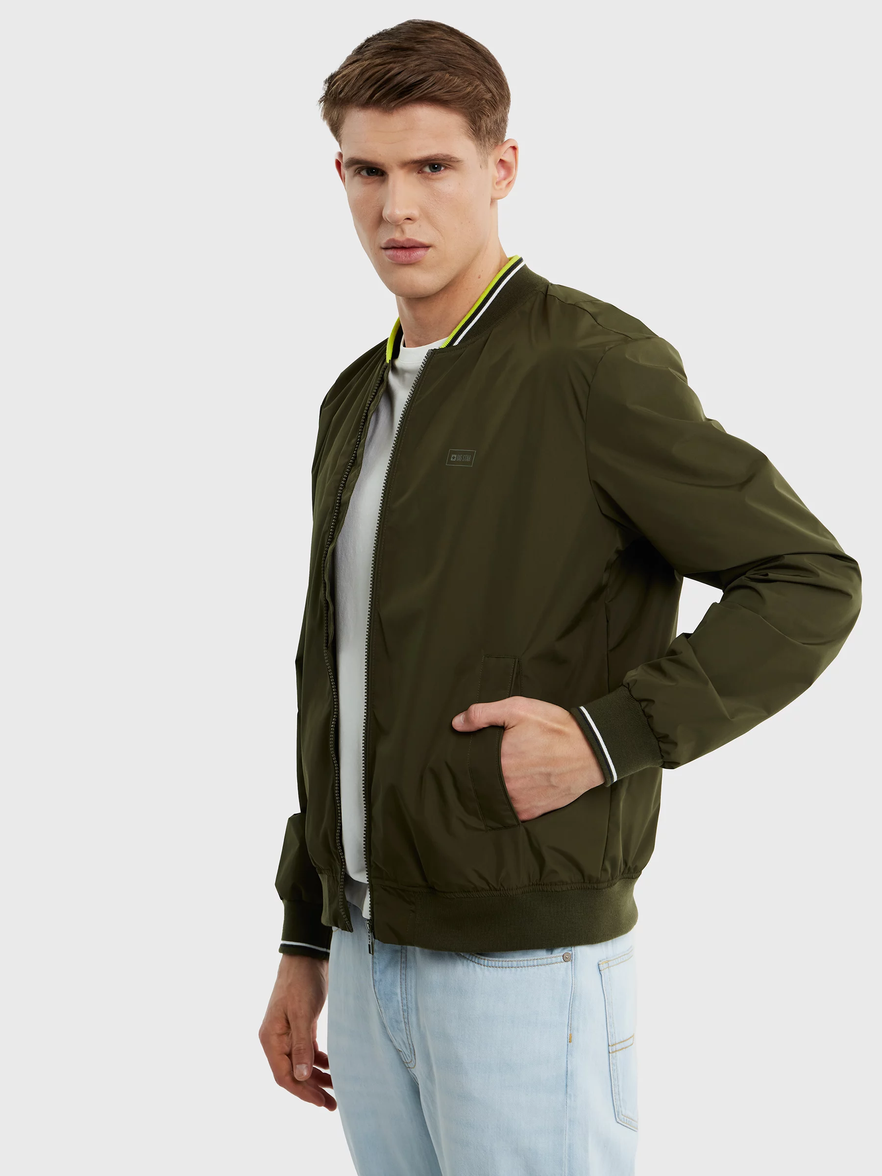 Kurtka męska typu bomber khaki Glabro 303