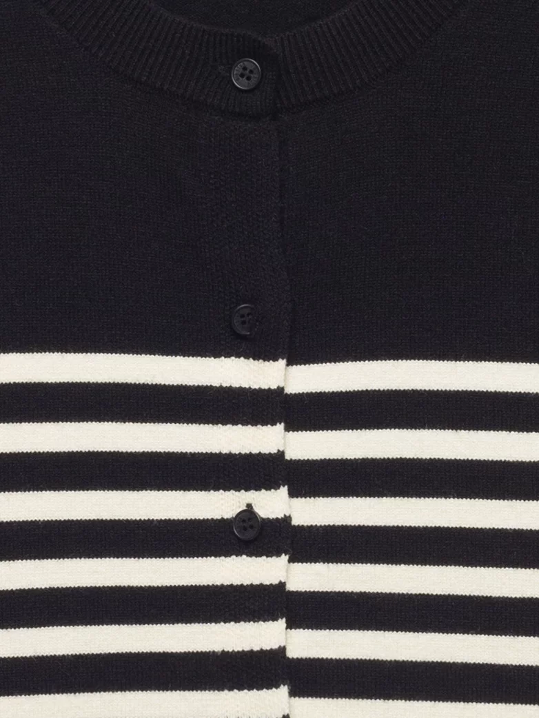 Kardigan damski w białe paski czarny Suzana 906