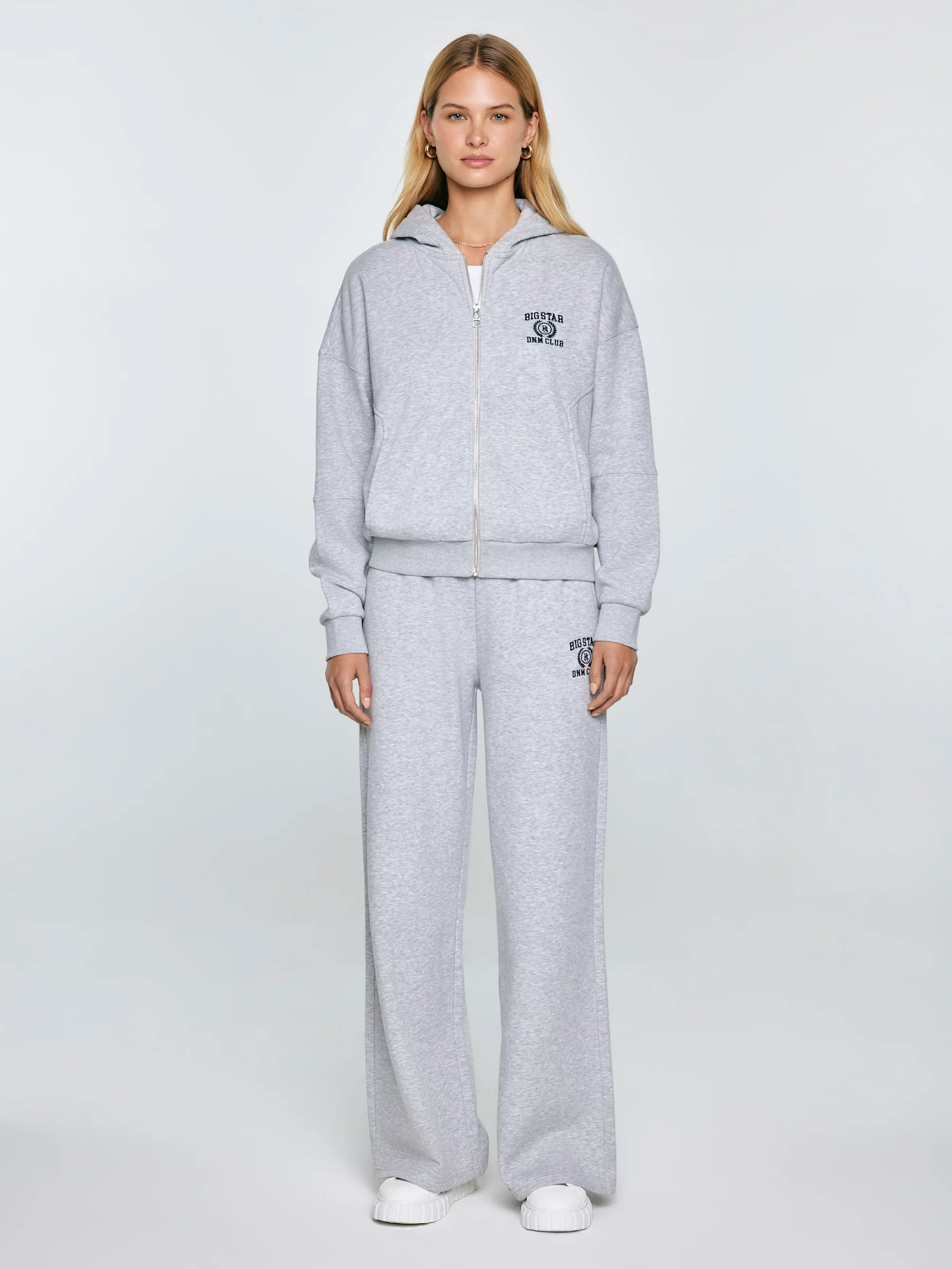 Spodnie damskie dresowe wide szare Madelinap 901