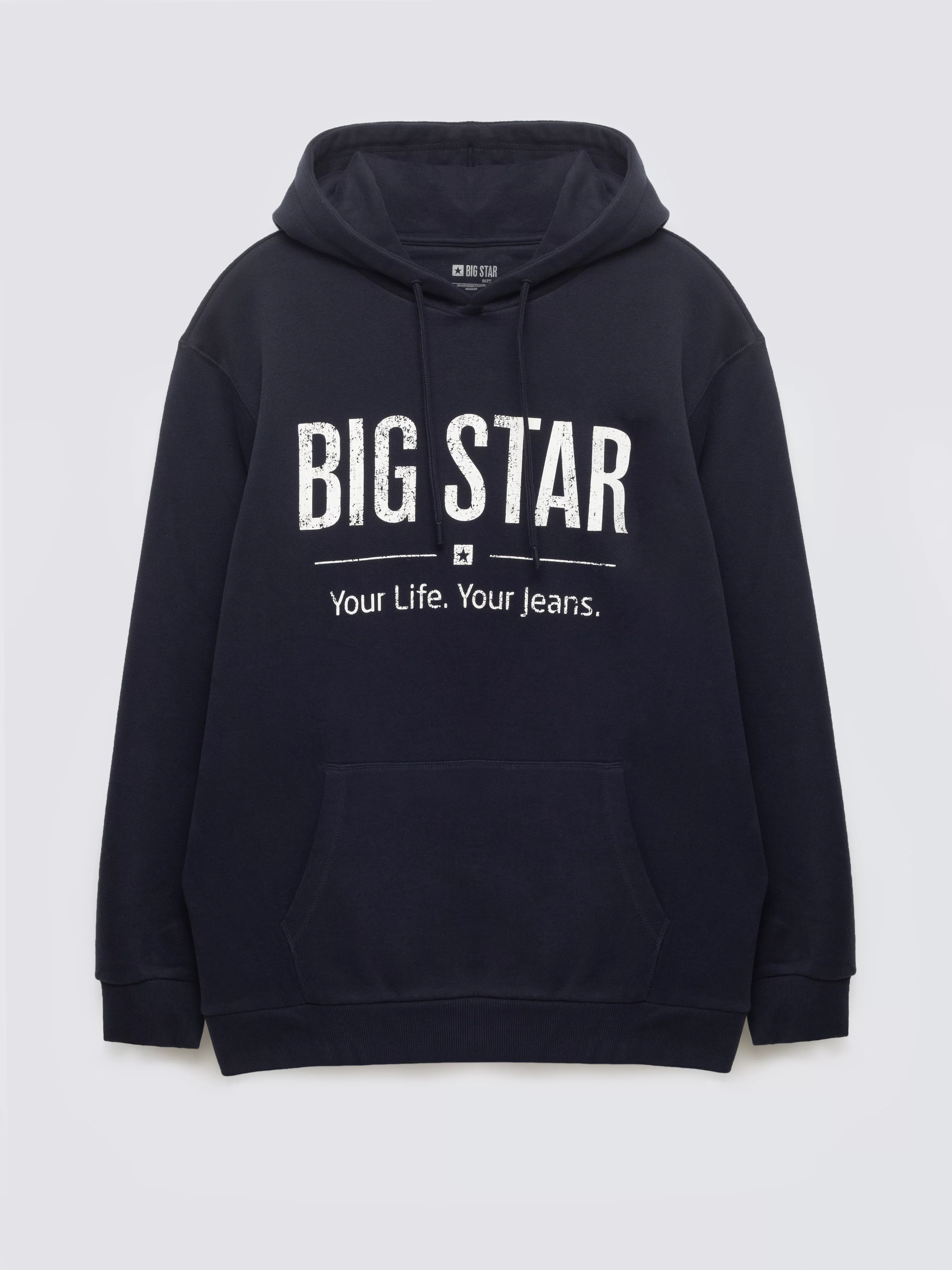 Bluza męska z kapturem z logo BIG STAR granatowa Ashlyno 403