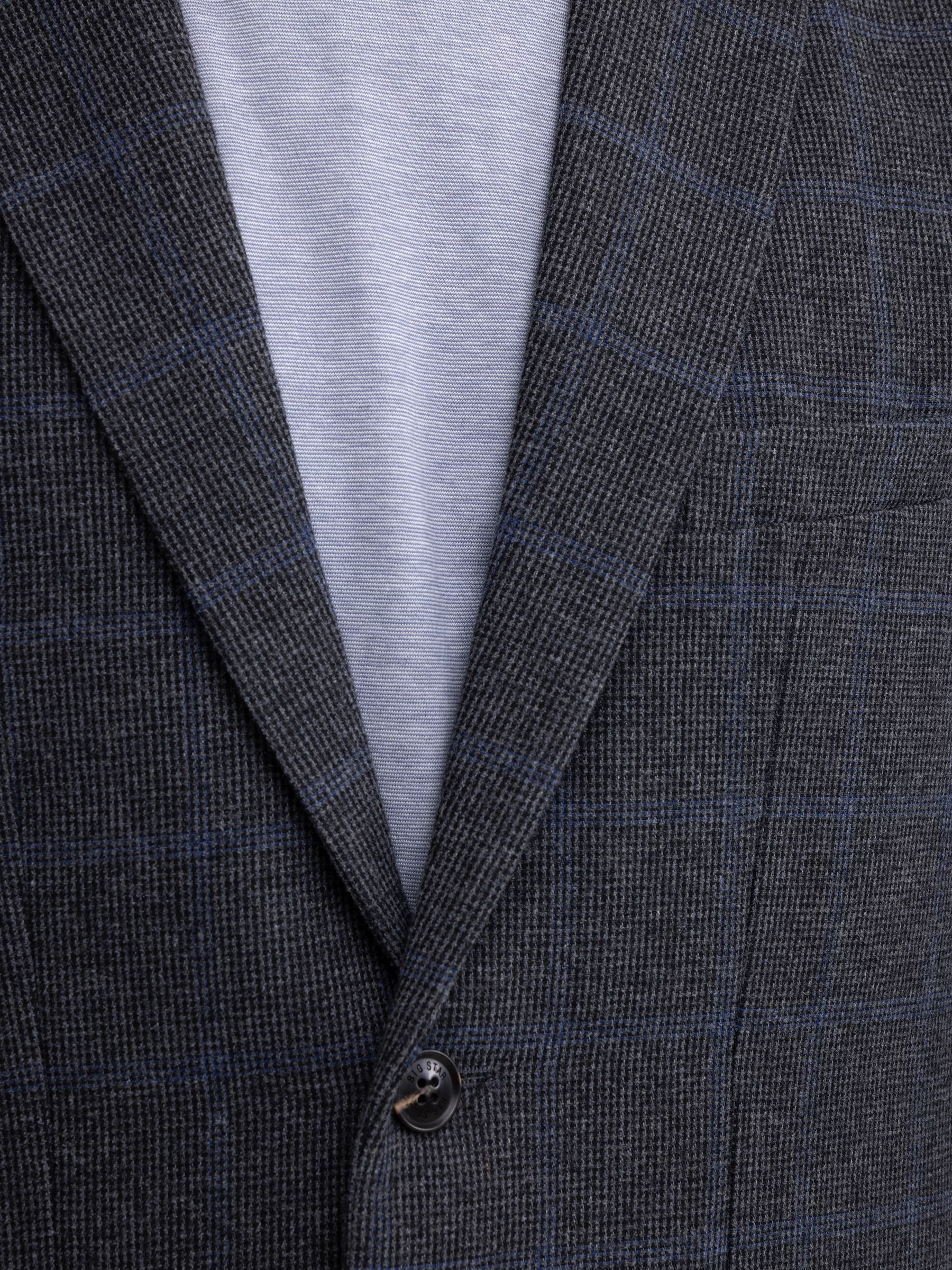 Marynarka męska w kratę z dodatkiem wełny szara Joseef 902