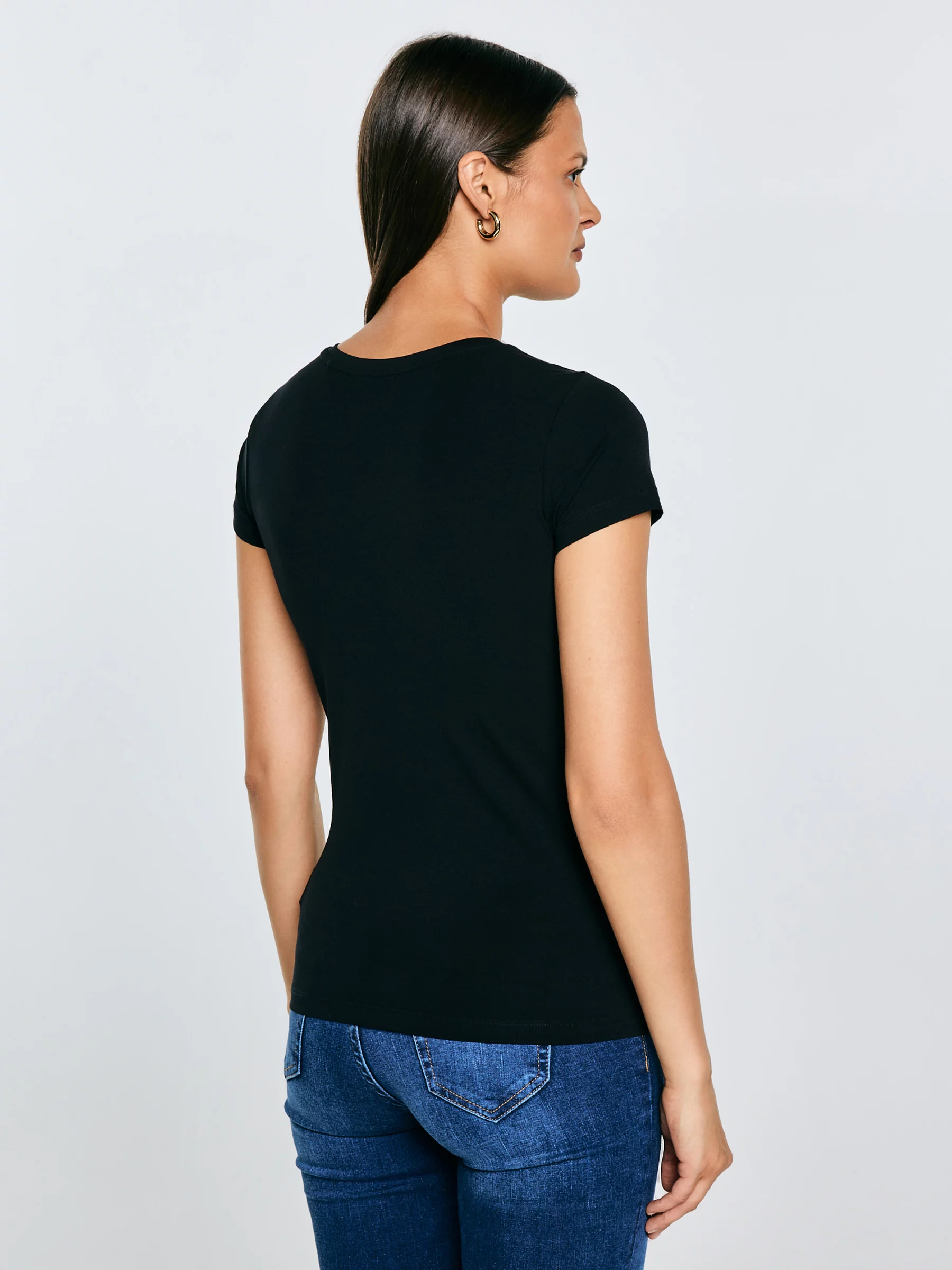 Koszulka damska z bawełny supima czarna Supiclassica 906