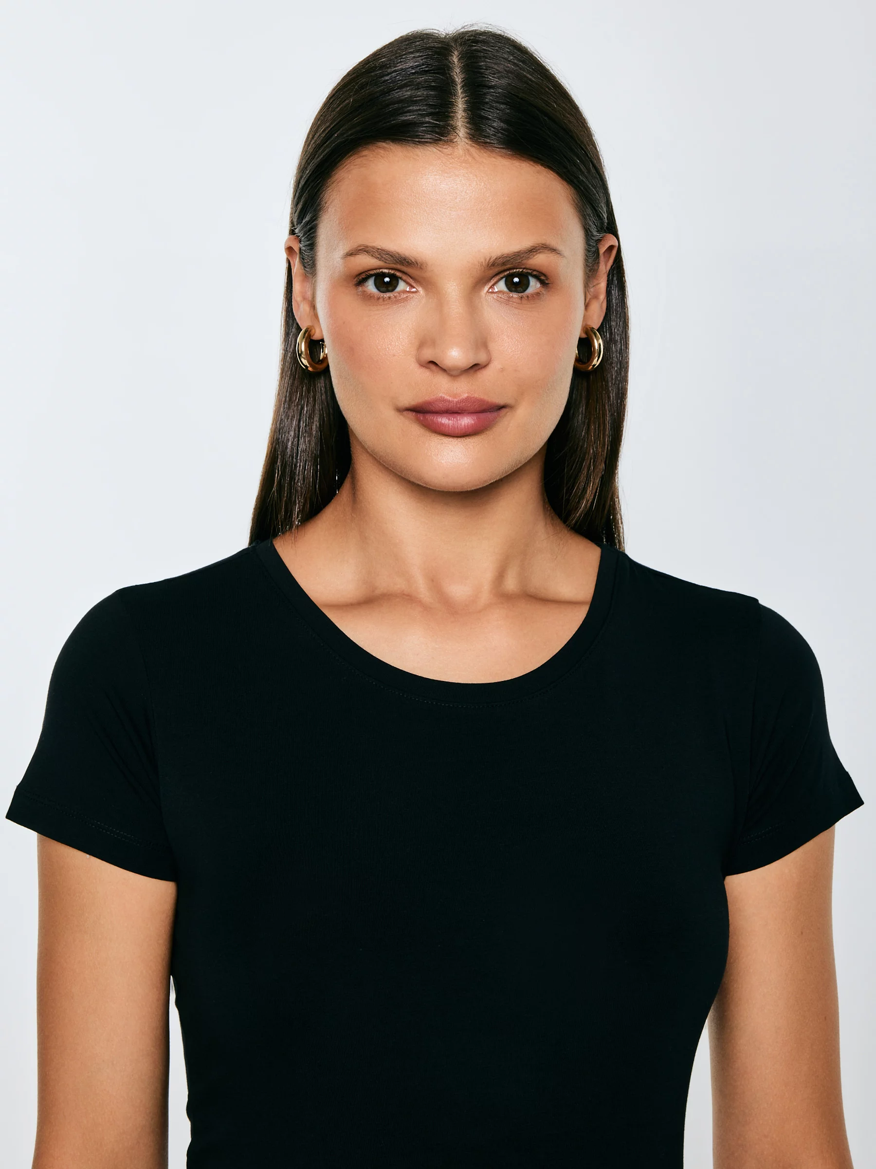 Koszulka damska z bawełny supima czarna Supiclassica 906