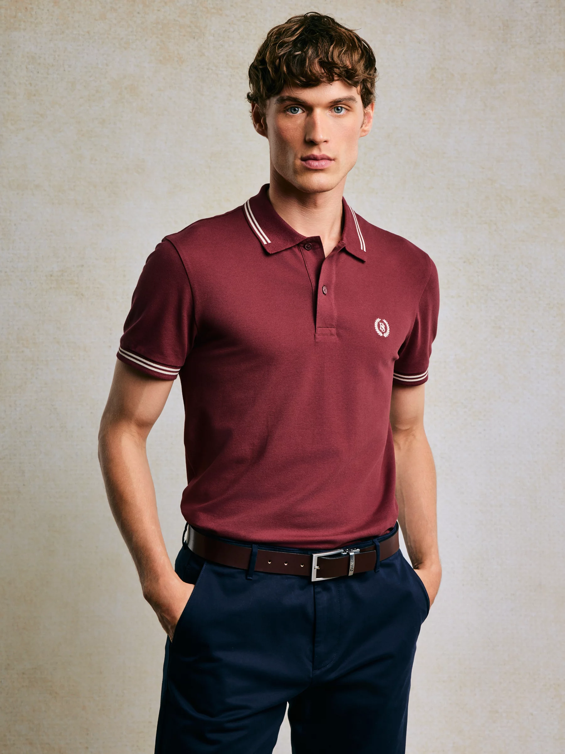 Koszulka męska polo bordowa Poller 604