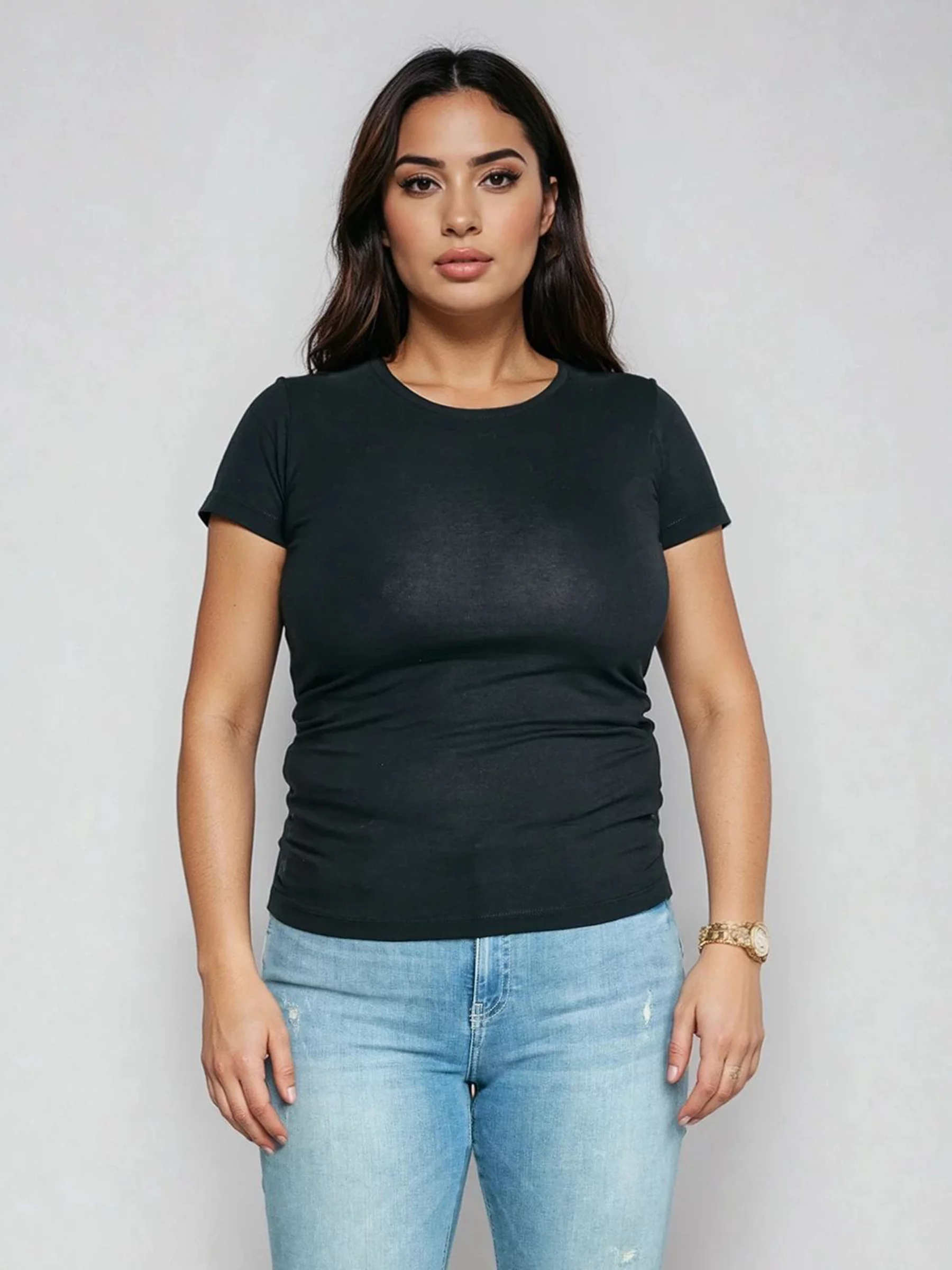 Koszulka damska z krótkim rękawem czarna Classaca 906