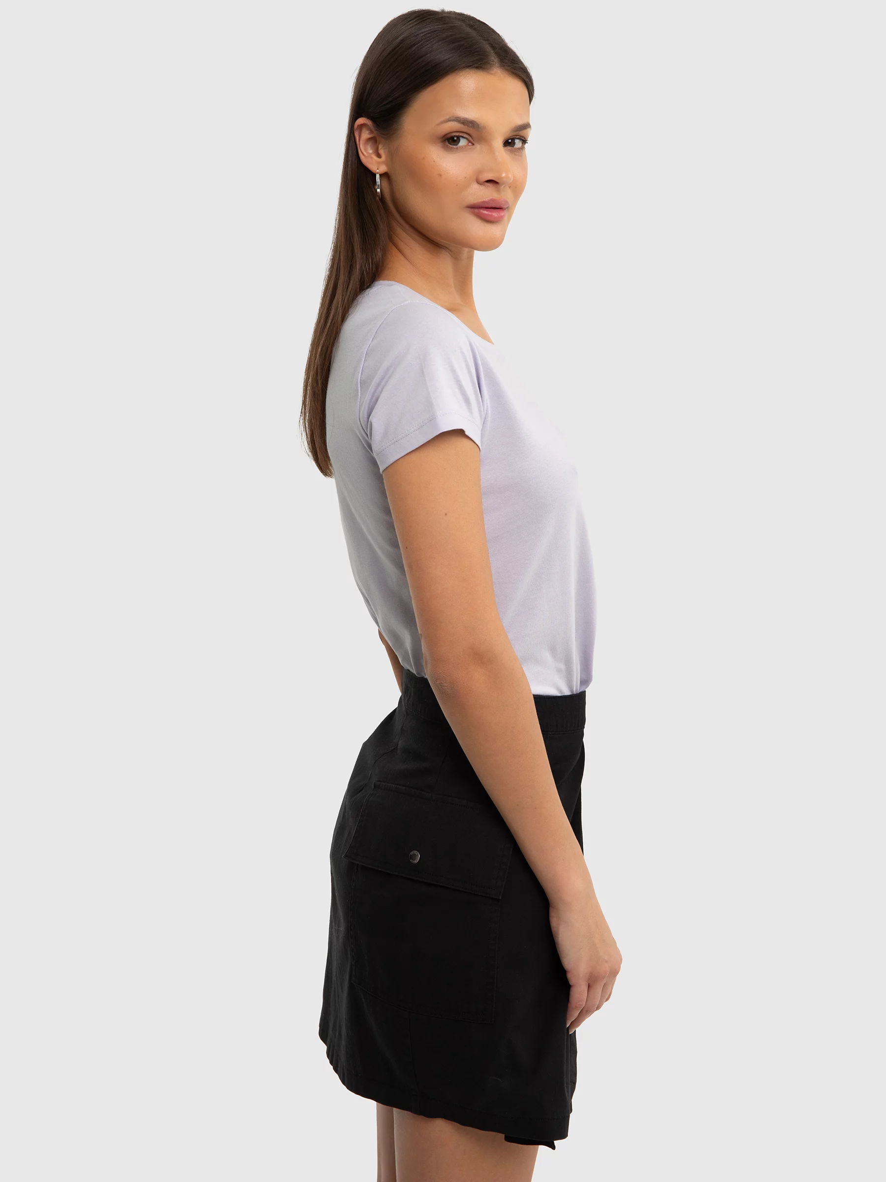 Koszulka damska z logo BIG STAR na piersi fioletowa Avalyntia 500