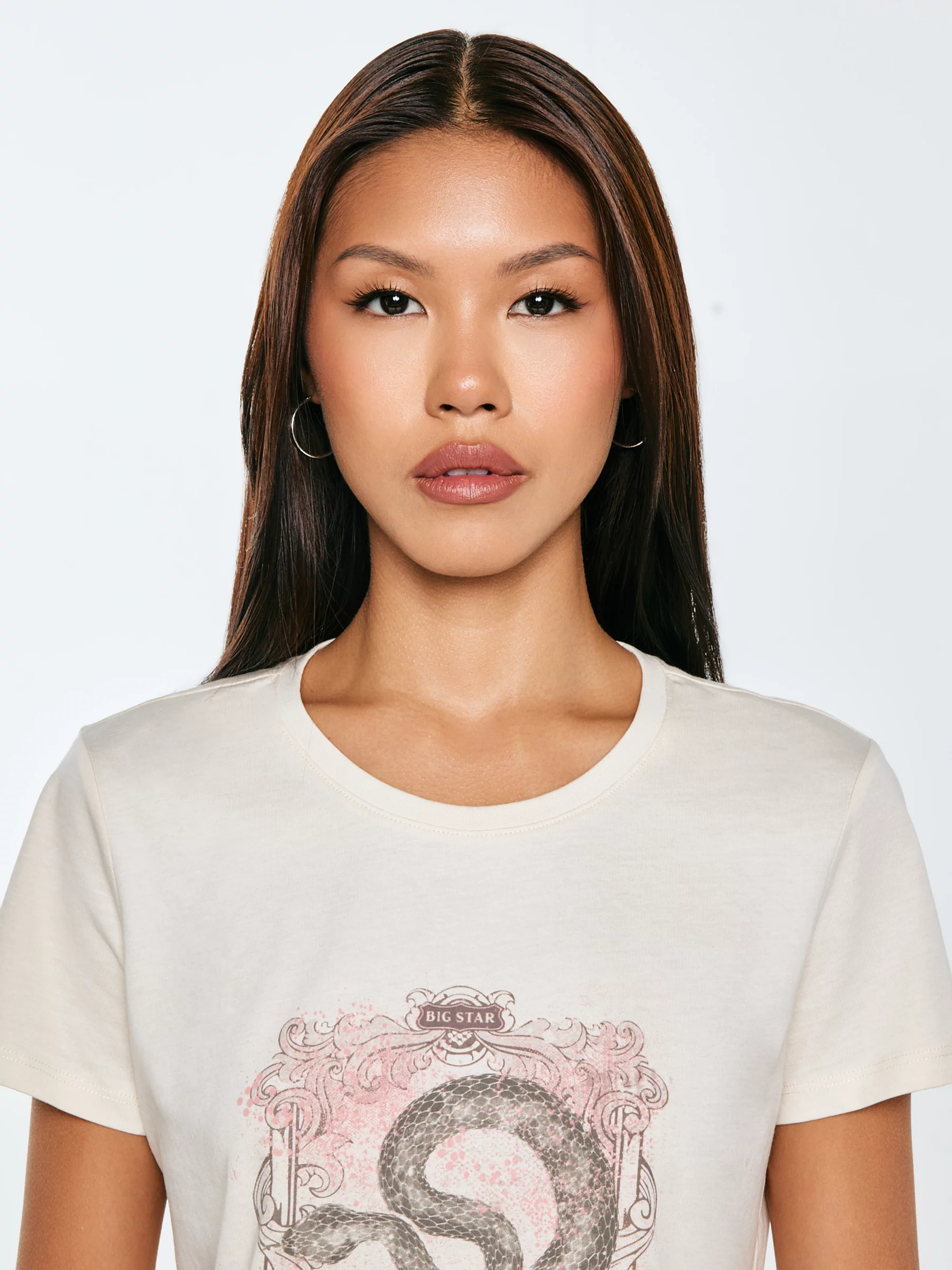 Koszulka damska z nadrukiem kremowa Rellsa 103