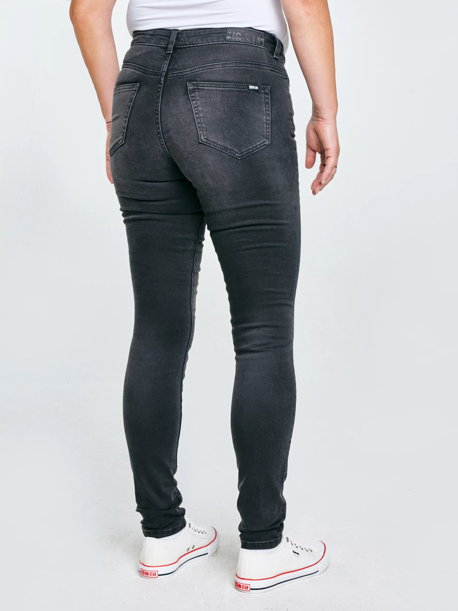 Jeansy damskie skinny z przetarciami czarne Adela 961