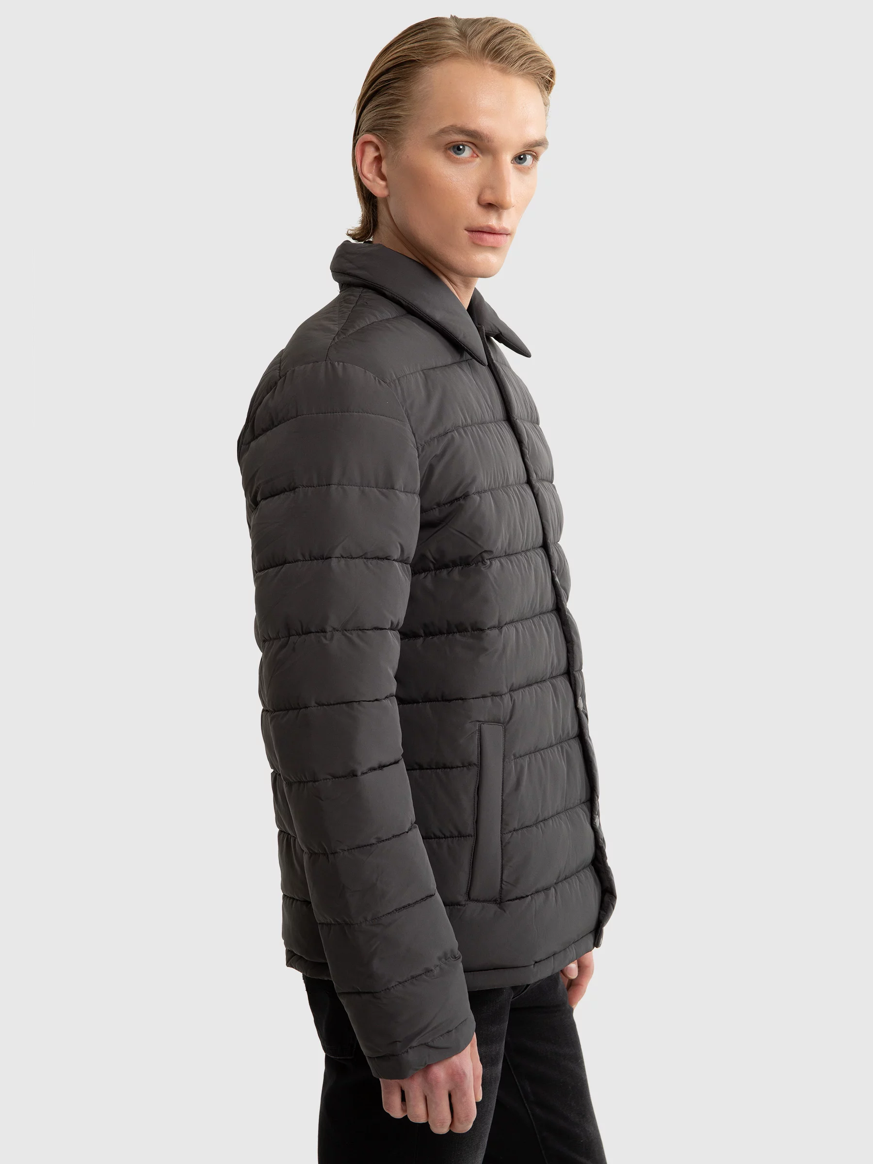 Kurtka męska typu shacket szara Trinis 903