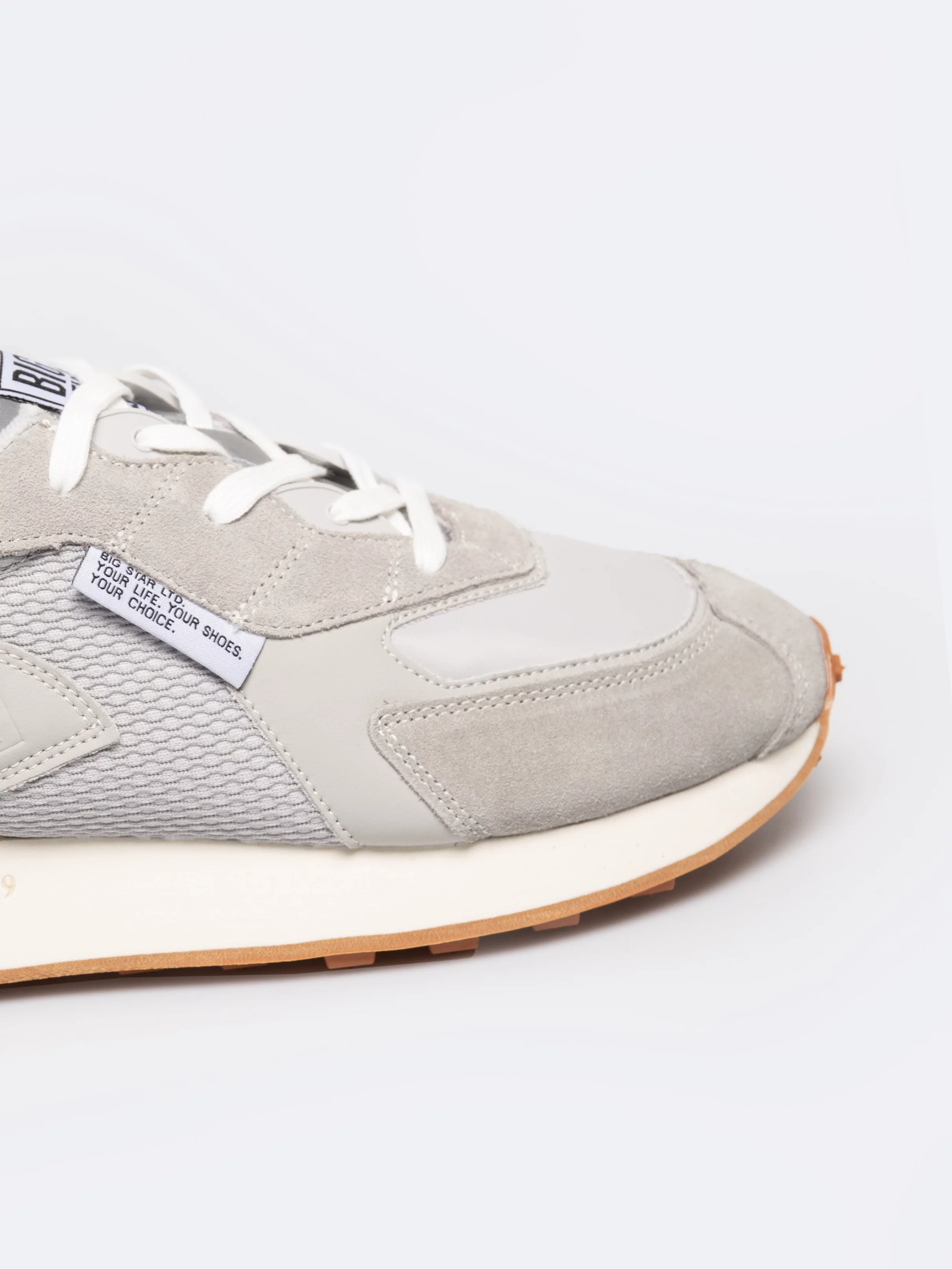 Sneakersy męskie ze skóry naturalnej szare RR174374 902