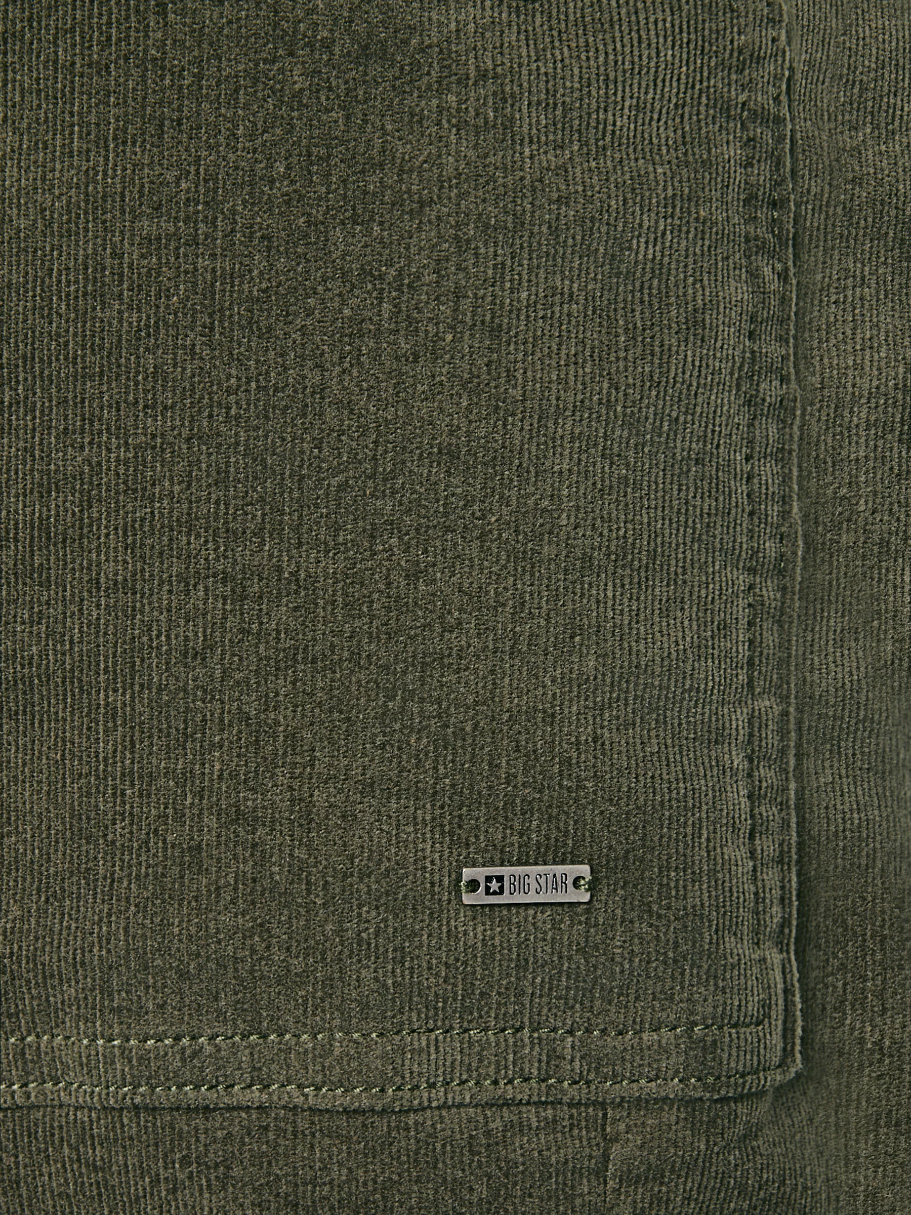 Spodnie damskie sztruks 7/8 z kieszeniami khaki Nadine 303