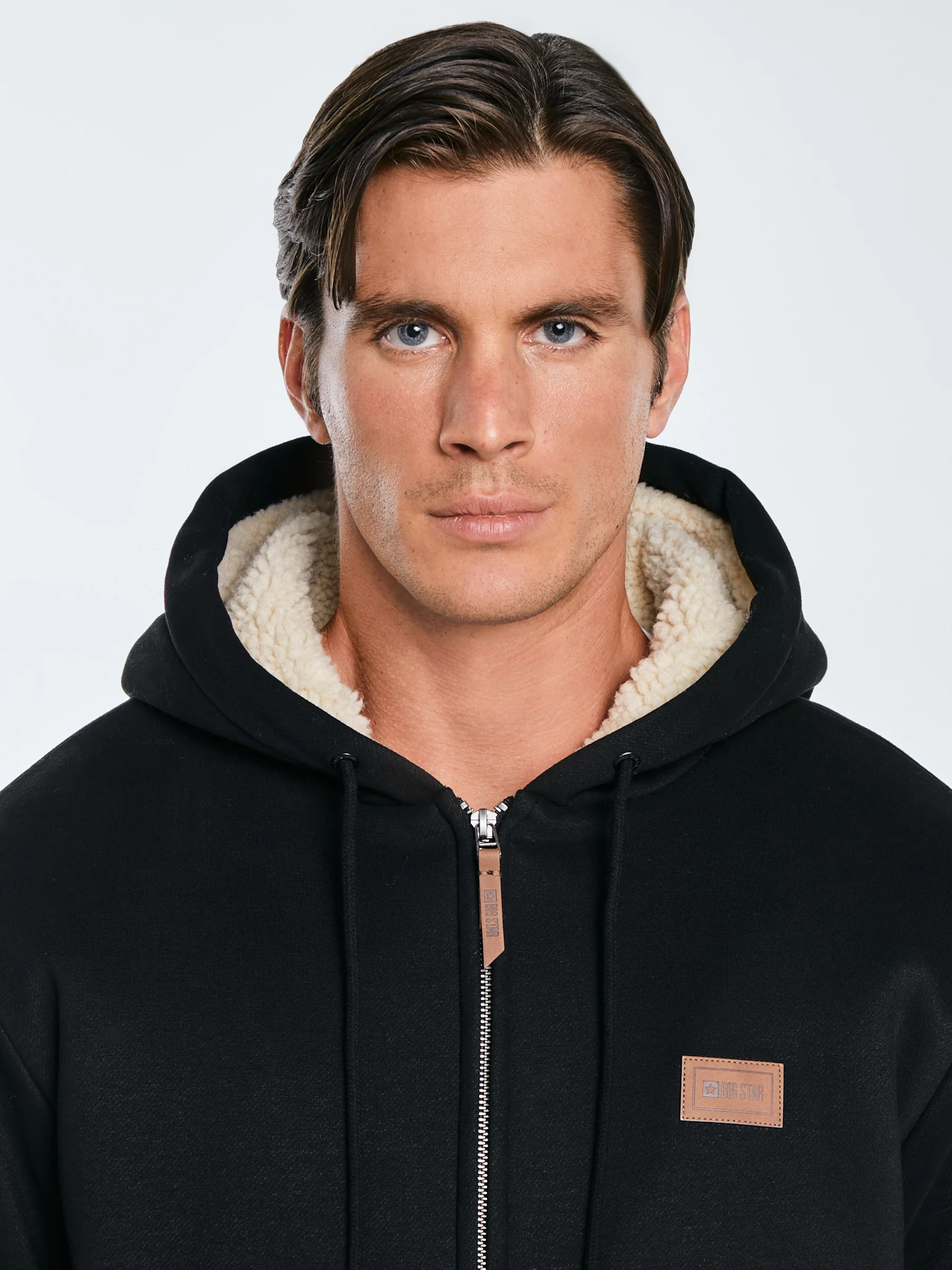 Bluza męska ocieplana barankiem czarna Milar 906