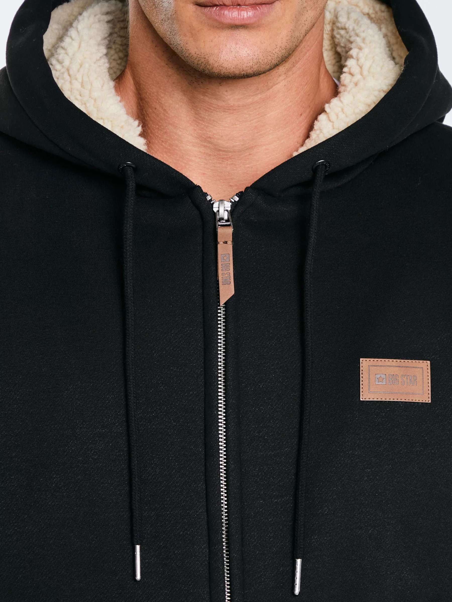 Bluza męska ocieplana barankiem czarna Milar 906