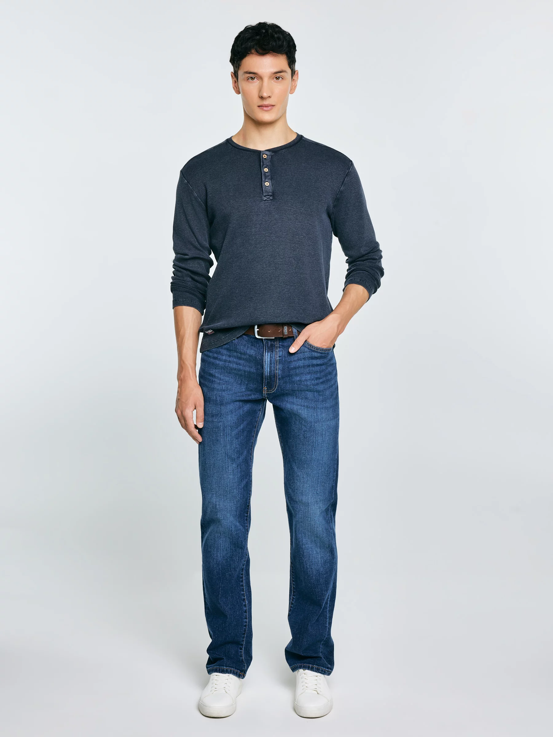 Bluzka męska z długim rękawem granatowa Merrts 403