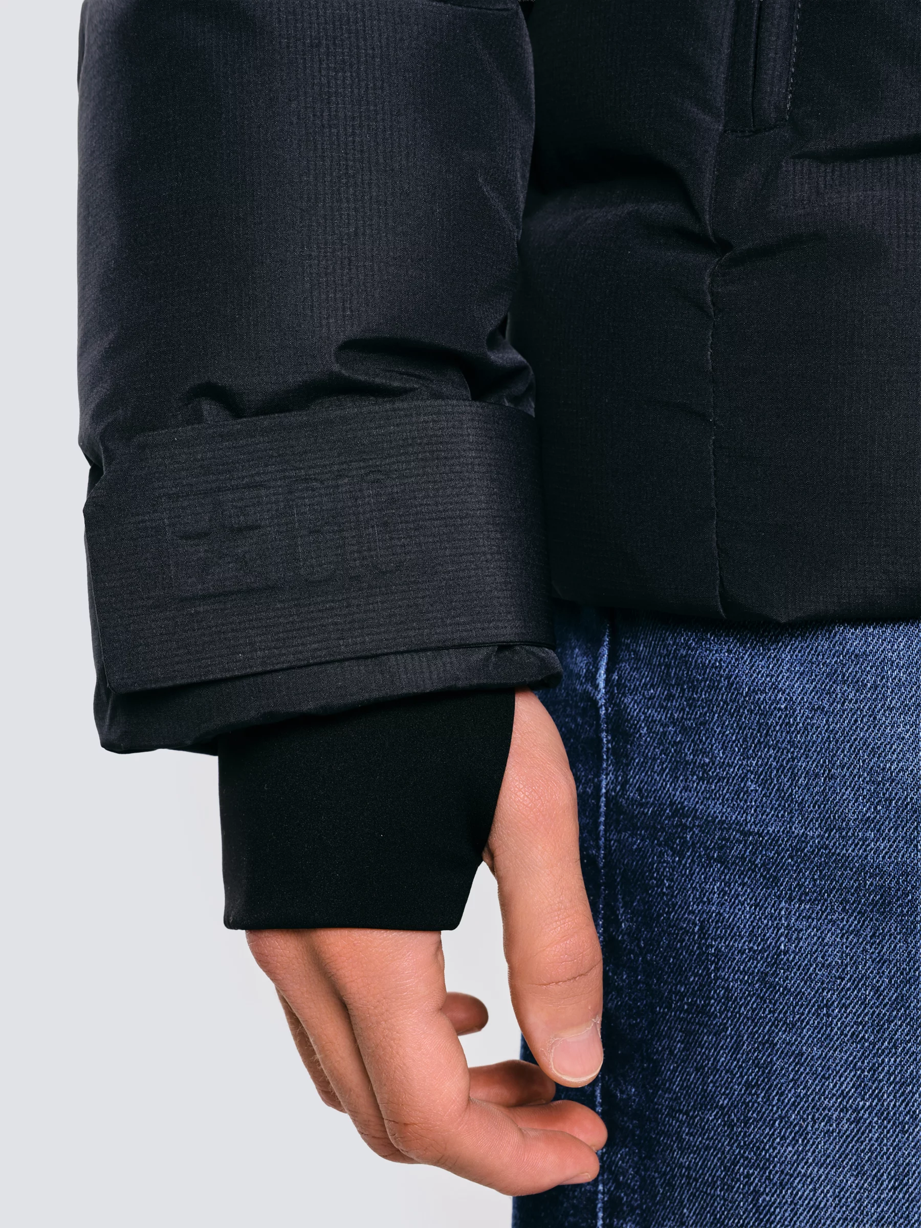 Kurtka męska puchowa z naturalnym wypełnieniem z kapturem granatowa Eurico 404