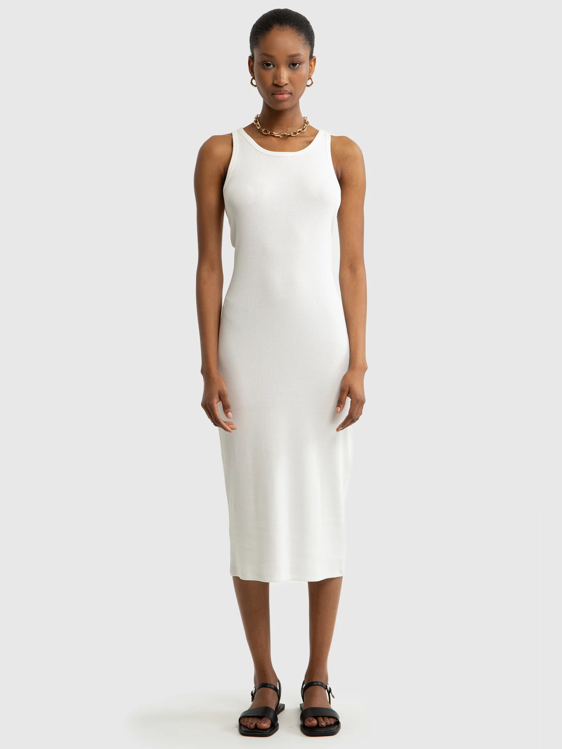 Sukienka damska midi biała Maxinassara 100