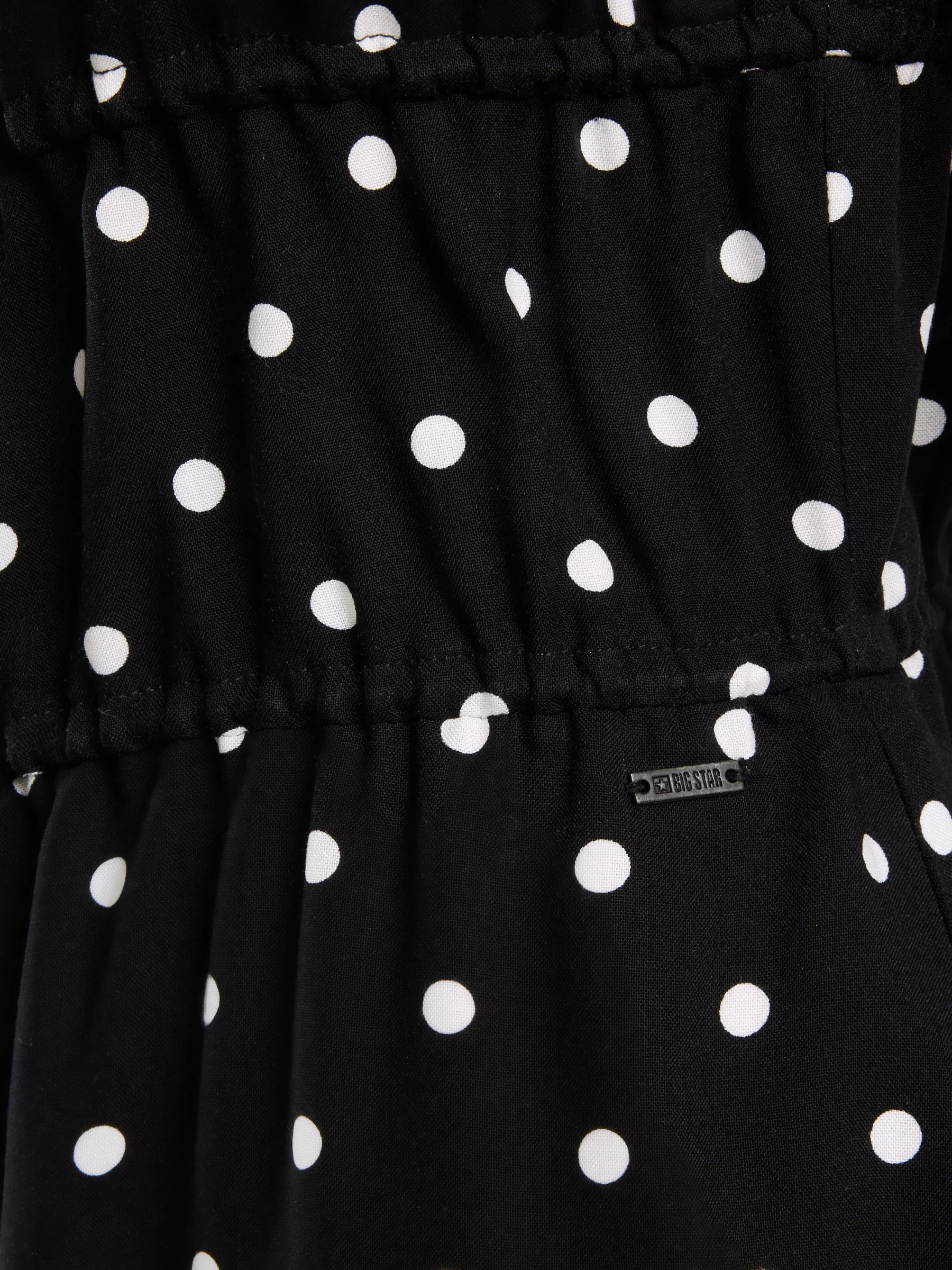 Sukienka damska mini z wiskozy w kropki czarna Casie 906